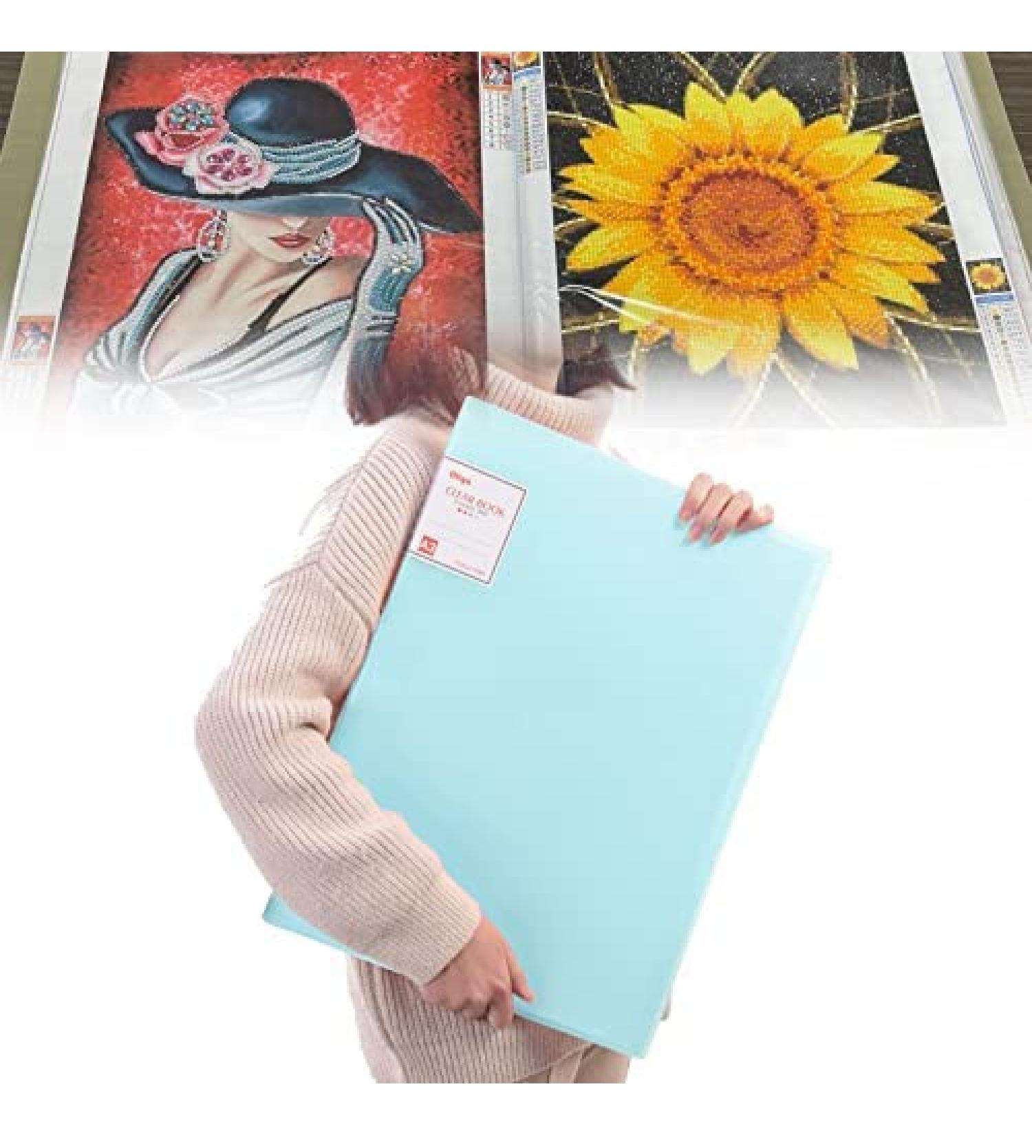 Clear Pocket Diamond Painting Storage Book - A3 Size, 30 Pages, Large Portfolio Folder for Artists - Green - Buy Online on SooperMarket.com