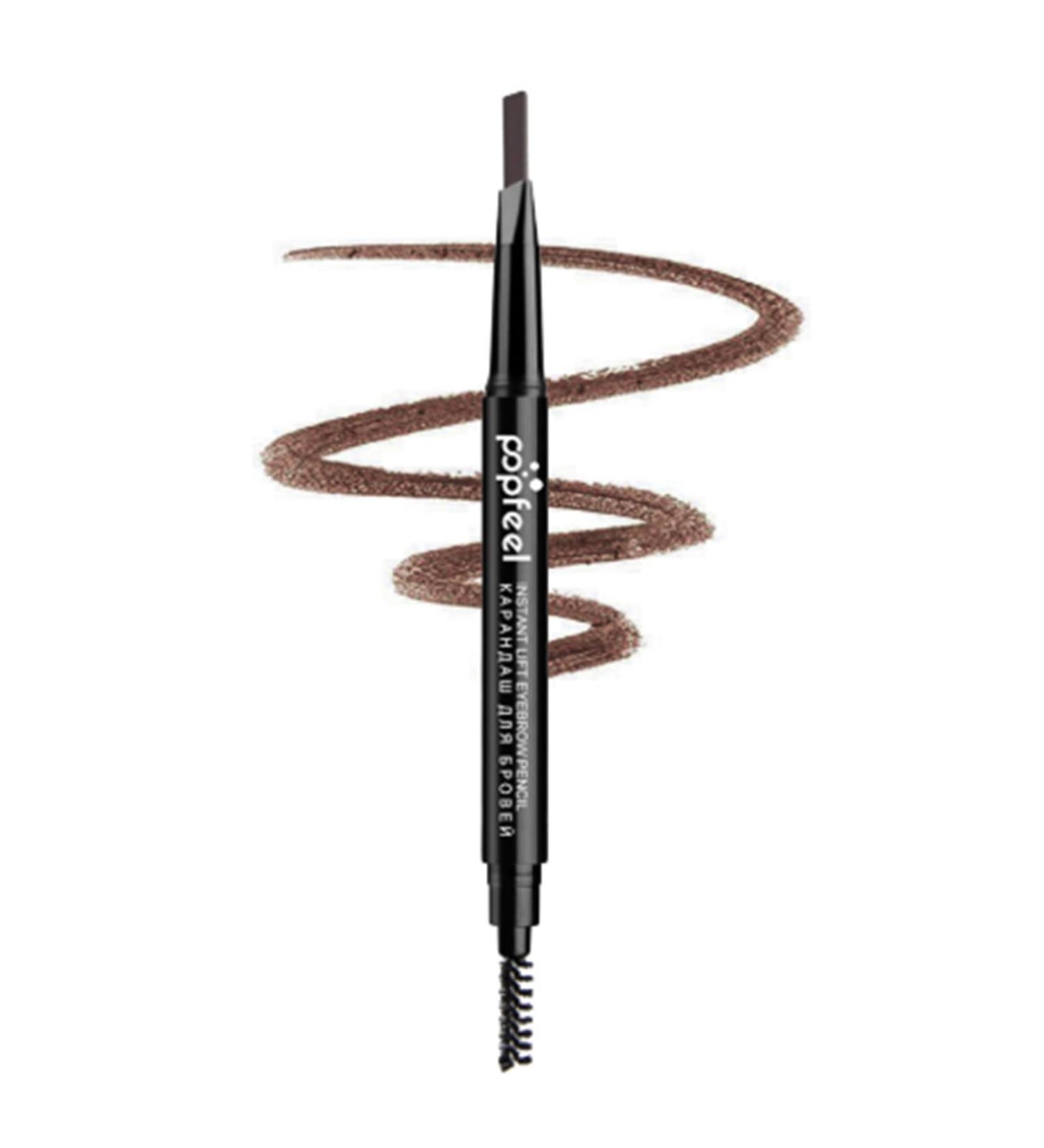 Dual Sided 2 in 1 Sweatproof Long Lasting Fine Tip Retractable Brow Pencil Medium Coffee with Waterproof Design Portable Ergonomic Design Includes Eyebrow Brush - Buy Online on SooperMarket.com