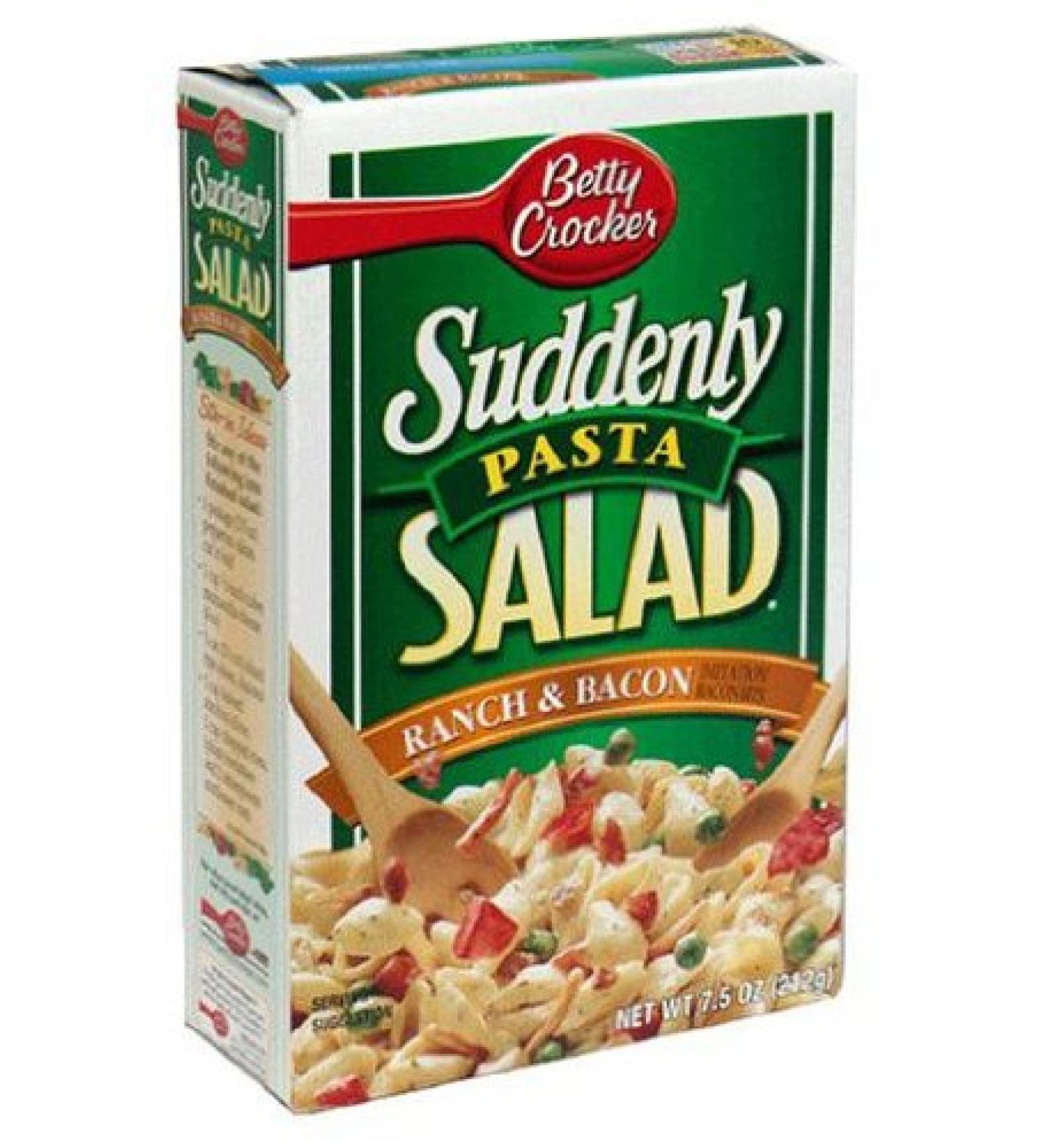 Betty Crocker, Suddenly Salad, Ranch & Bacon Pasta, 7.5oz Box (Pack of 3)