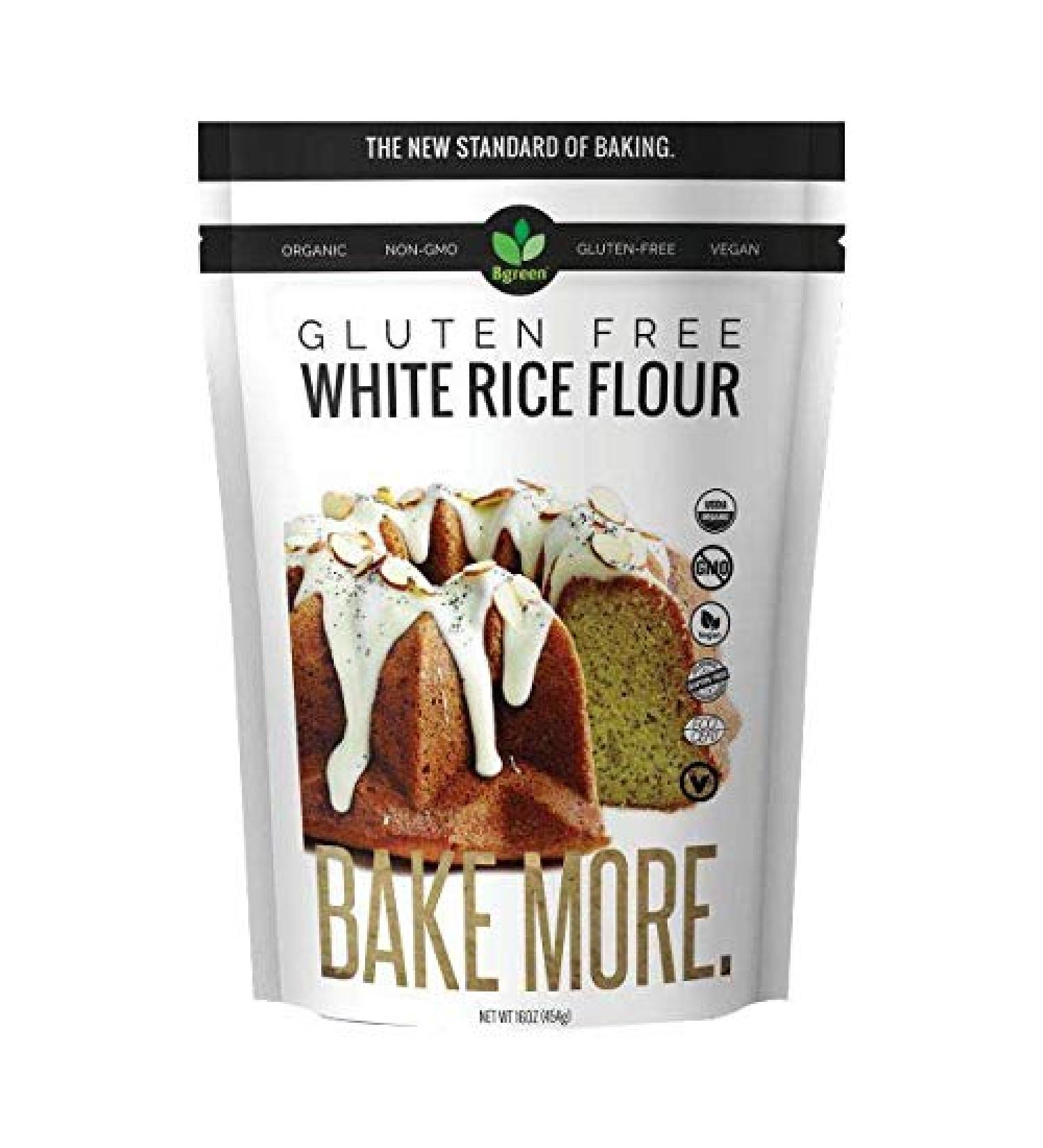 Big Green Organic Food White Rice Flour - Gluten-Free & Kosher for Artisan Baking | 1 lb - Buy Online on SooperMarket.com