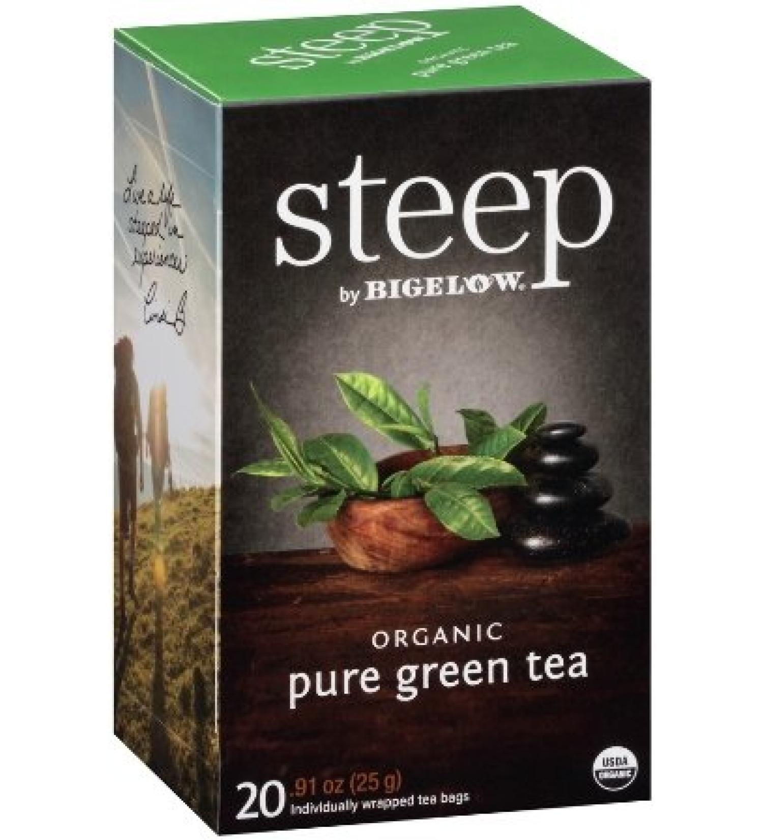 Steep Organic Pure Green Tea 20 Ct (Pack of 2)