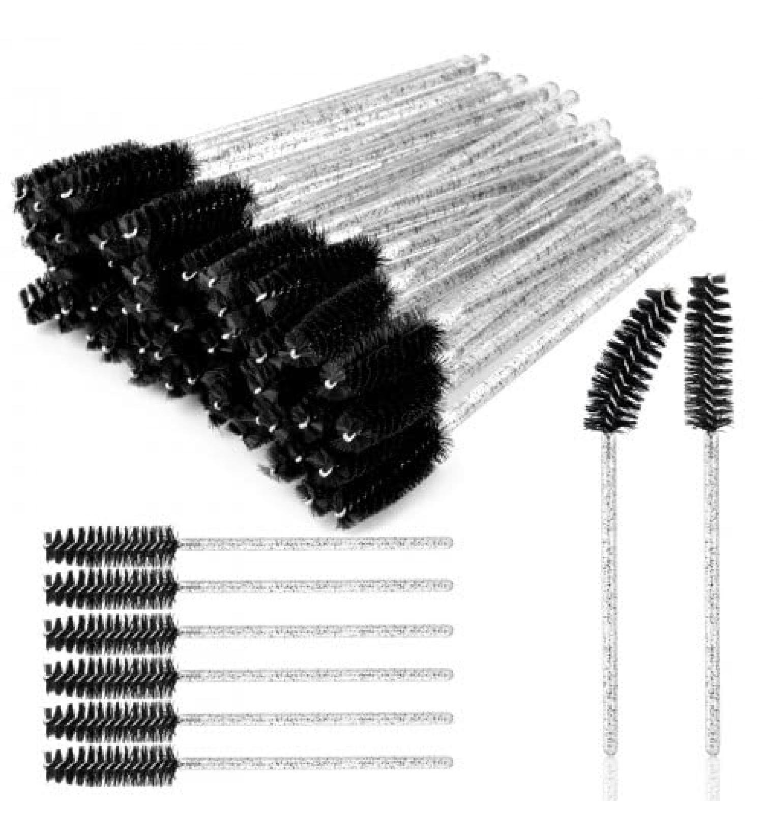 Dokpav 100 Pack Mascara Wands Lash Wands Black Disposable Eyelash Brush Black Makeup Brush with Crystal Handle Applicator Makeup Brush for Eyelash Extensions Eyelash Spoolies Eyebrow Brushes - Buy Online on SooperMarket.com