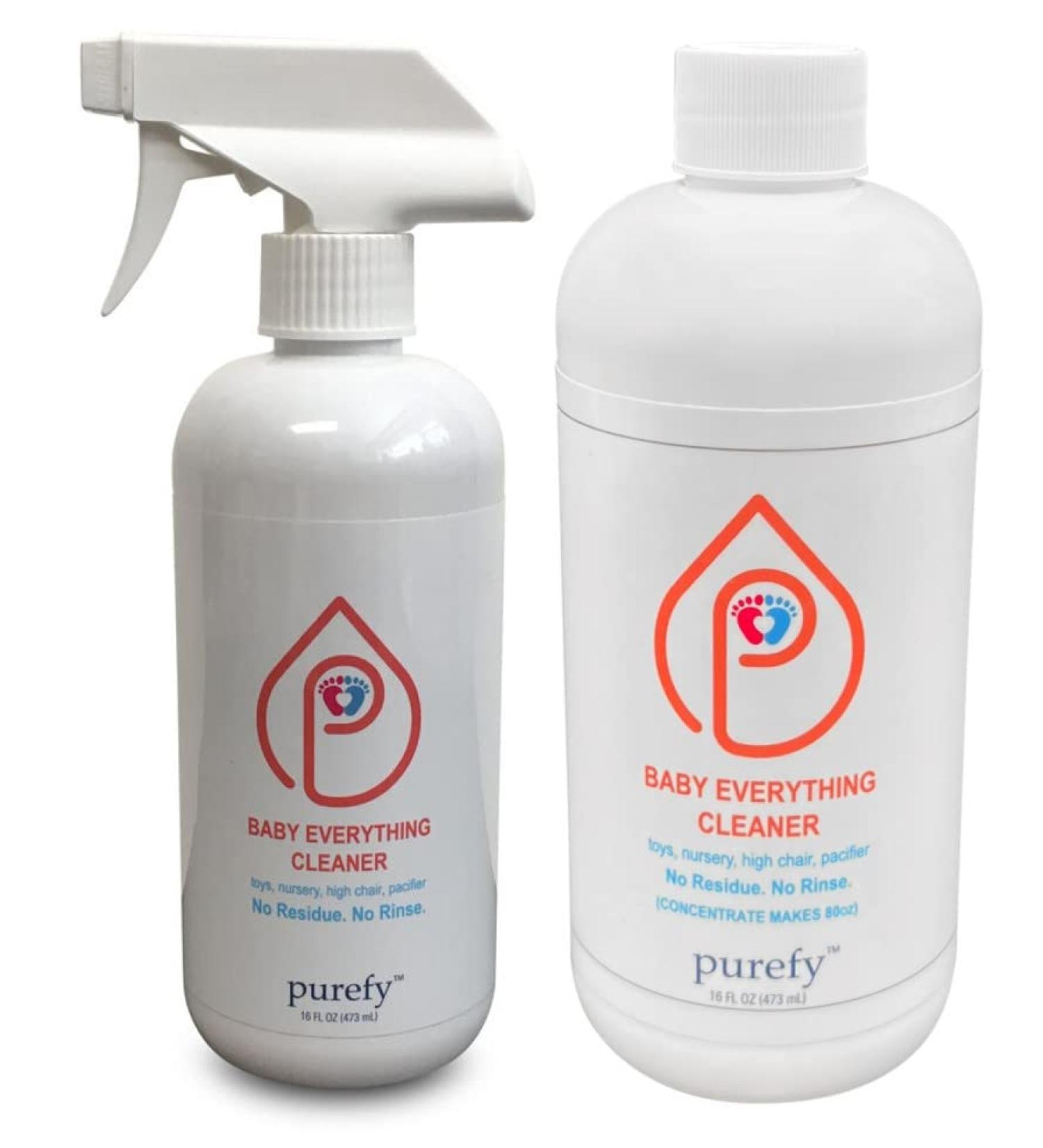 Baby Everything Cleaner - Hypoallergenic No Residue Unscented & Safe for Toys & Nursery - 16oz + Concentrate (Makes 80oz - Buy Online on SooperMarket.com