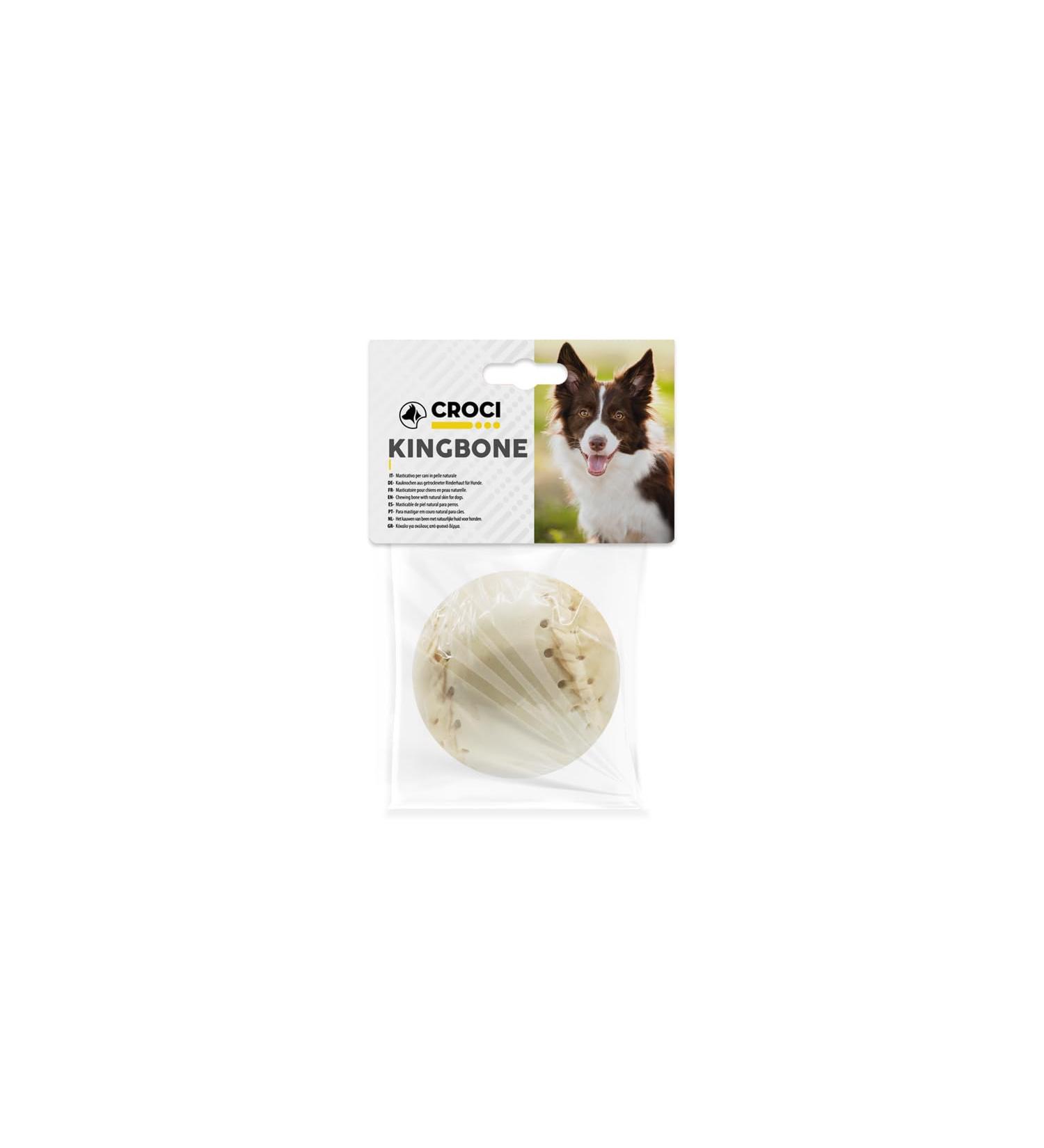 Croci King Bone for Dogs | Natural Cowhide Chewing Snacks - 7.5 cm 140g Baseball Ball & Tooth Cleaning Sticks - Buy Online on SooperMarket.com