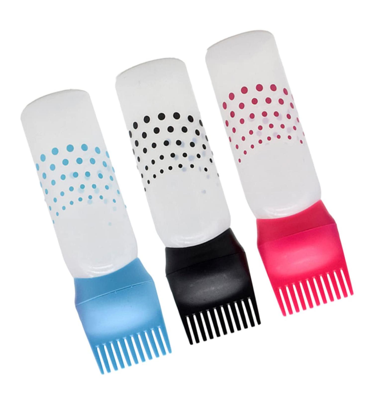 PLAFOPE 3pcs Salon Hair Dye Bottle Hair Root Applicator Bottle Hair Dying Bottles Hair Styling Tools Hair Color Brush Applicator Hair Oiling Bottle Hair Dye Brush Filling Comb - Buy Online on SooperMarket.com