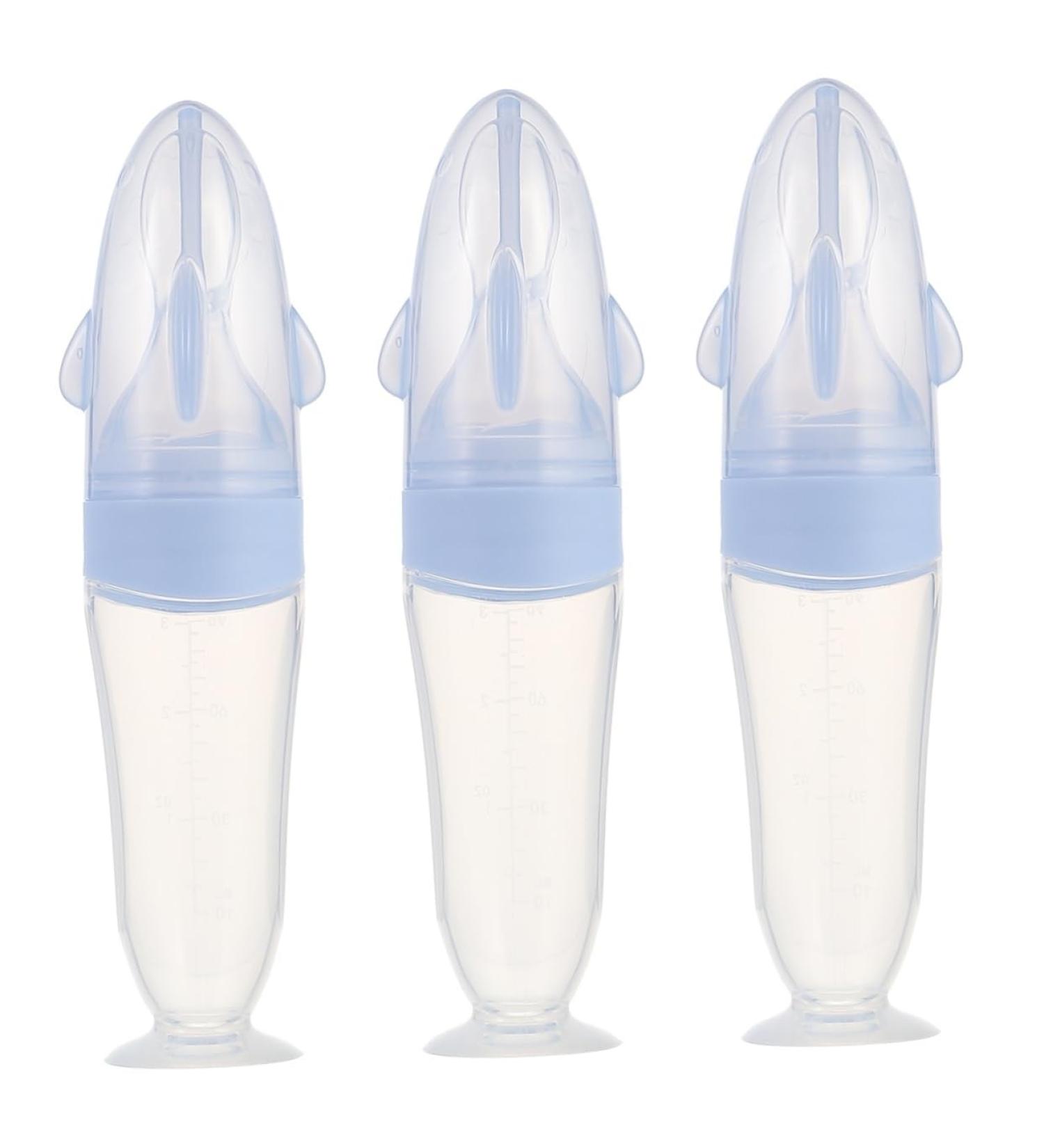 Ibasenice 3-Pack Silicone Grain Feeder Bottles | Muesli & Rice Cereal Feeding | Baby-Friendly 21x5x5cm | International Shipping Available - Buy Online on SooperMarket.com