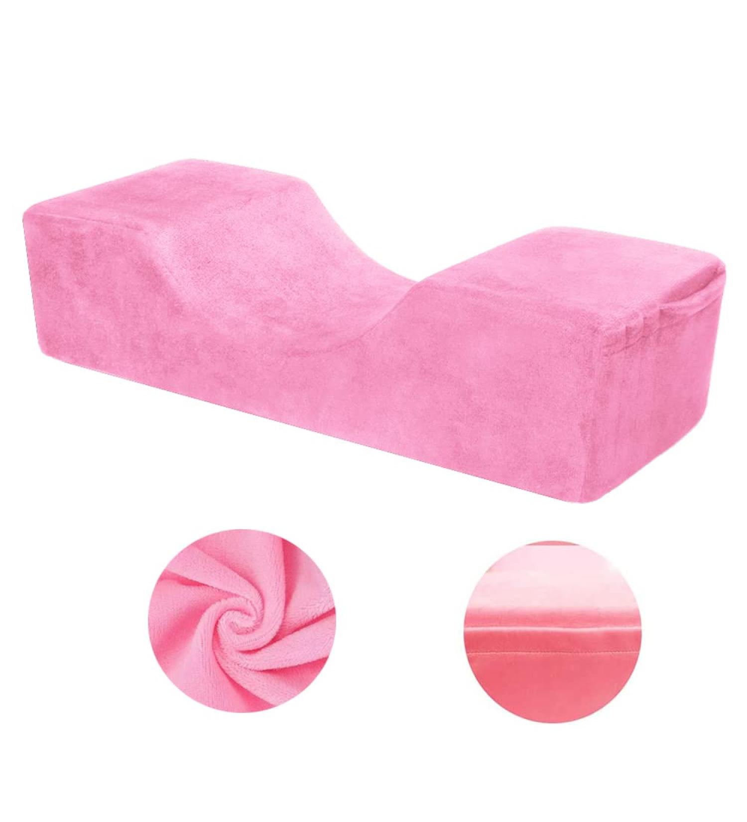 Pink Eyelash Extension Pillow - U Shape Neck Pillow for Beauty Salon | Comfortable Foam Velvet Pillowcase - Buy Online on SooperMarket.com