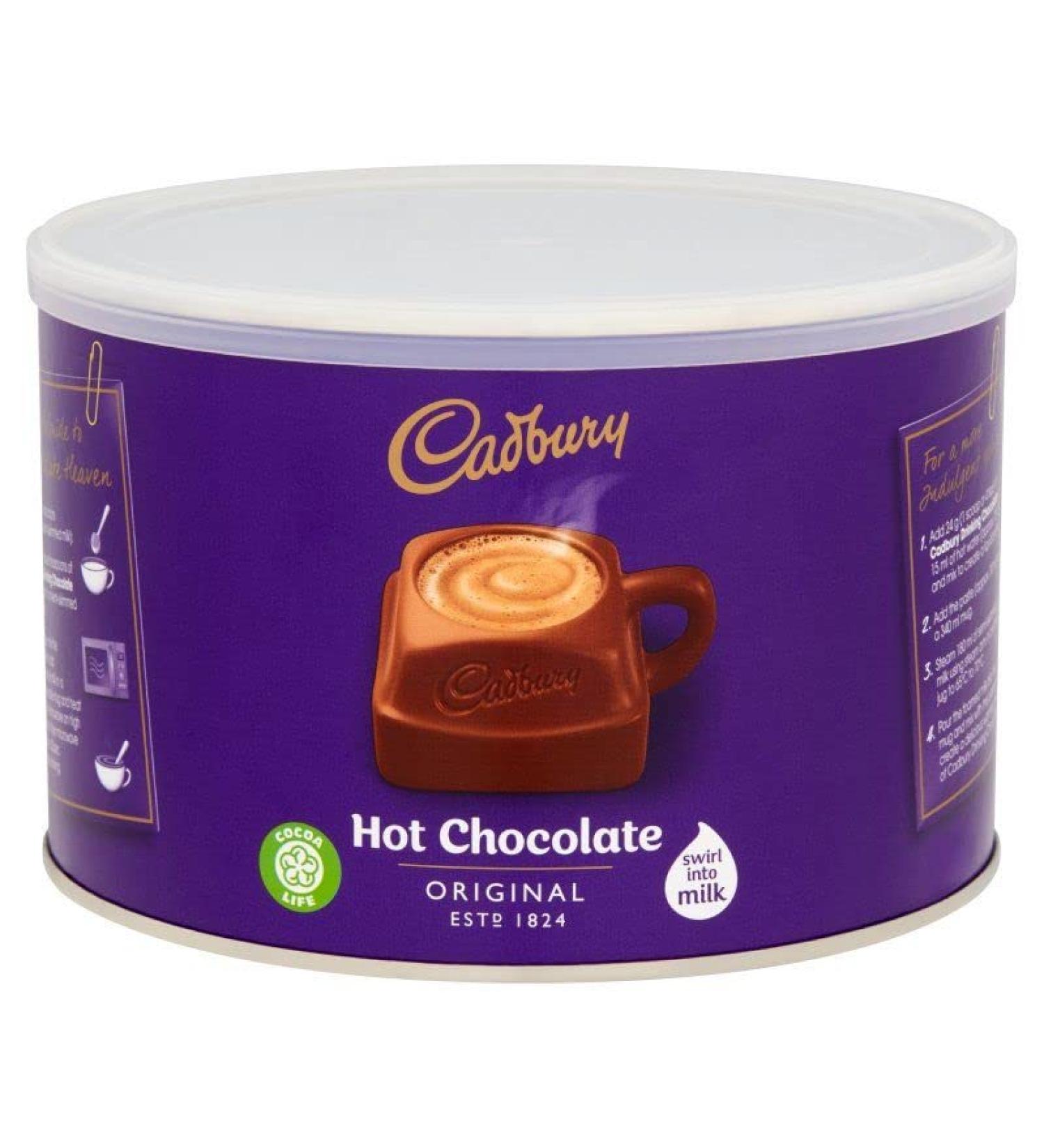 Cadbury Hot Chocolate Original Instant Drinking Hot Chocolate Powder Coated on Truffles Cakes Milkshakes 1kg Tin | FREE CHRISTMAS SWEETS WITH EVERY PURCHASE - Sold by Essential Products - Buy Online on SooperMarket.com