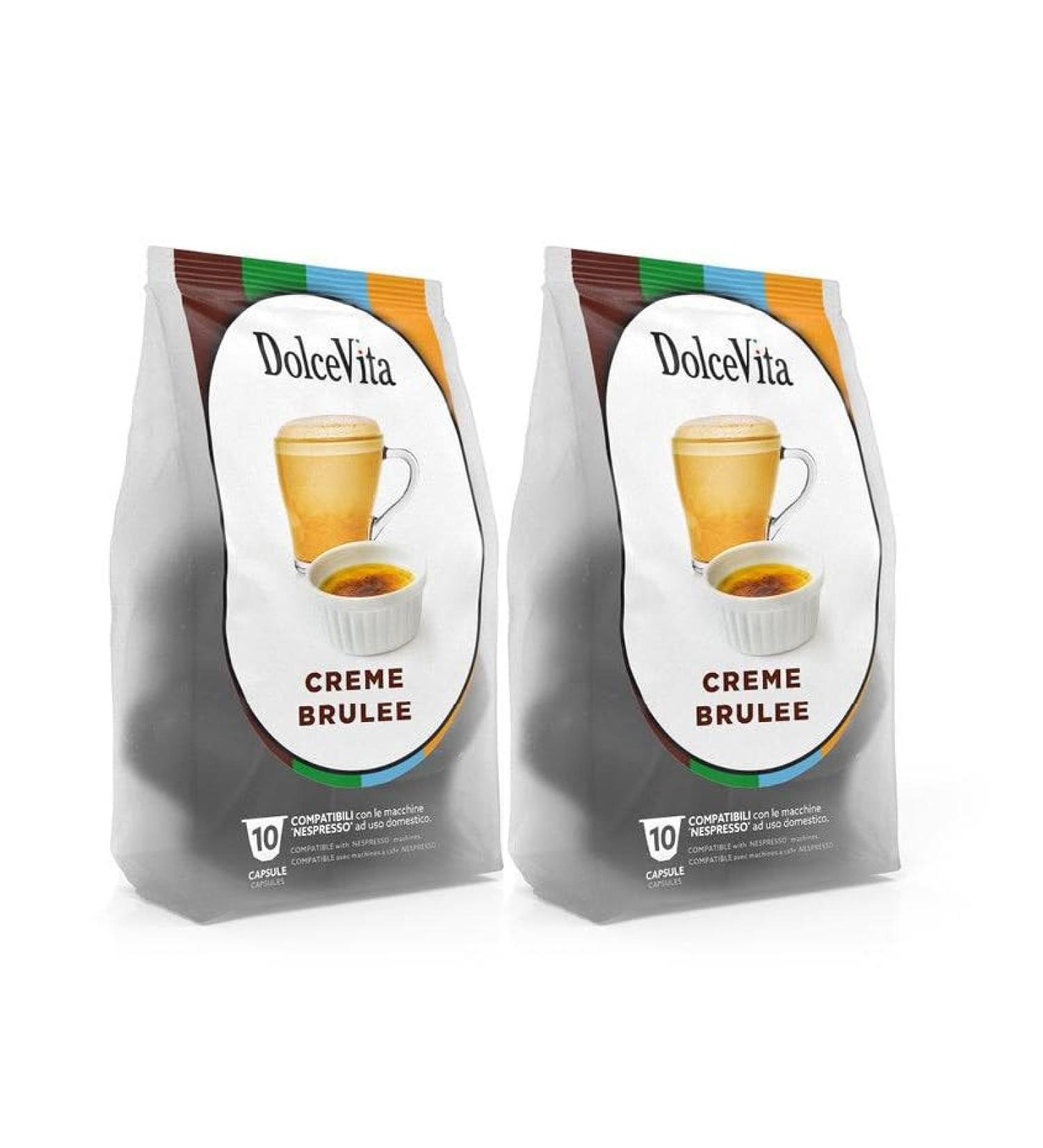 Cr me Br l e - Nespresso Compatible Pods. Indulge in Italian Elegance with a Twist. Caf -Style Delight Caramelized Vanilla Bliss in Every Sip! Perfect Caffeine-Free Treat 20 Capsules Bundle - Buy Online on SooperMarket.com