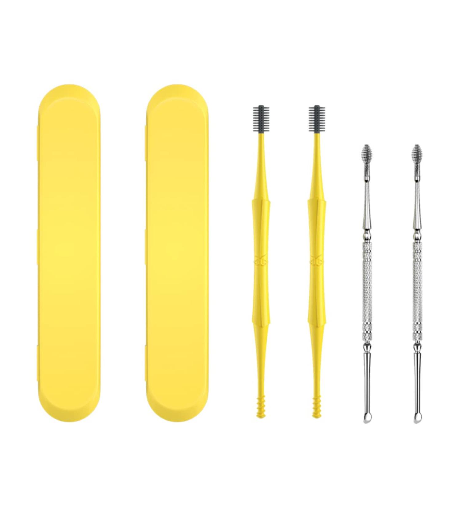 Healeved Double Sided Ear Wax Pickers 4pcs Set - Stainless Steel Earwax Remover Tool Kit for Men and Women - Ear Cleaning Curette Spoon with Storage Case - 12x0.5cm - Buy Online on SooperMarket.com
