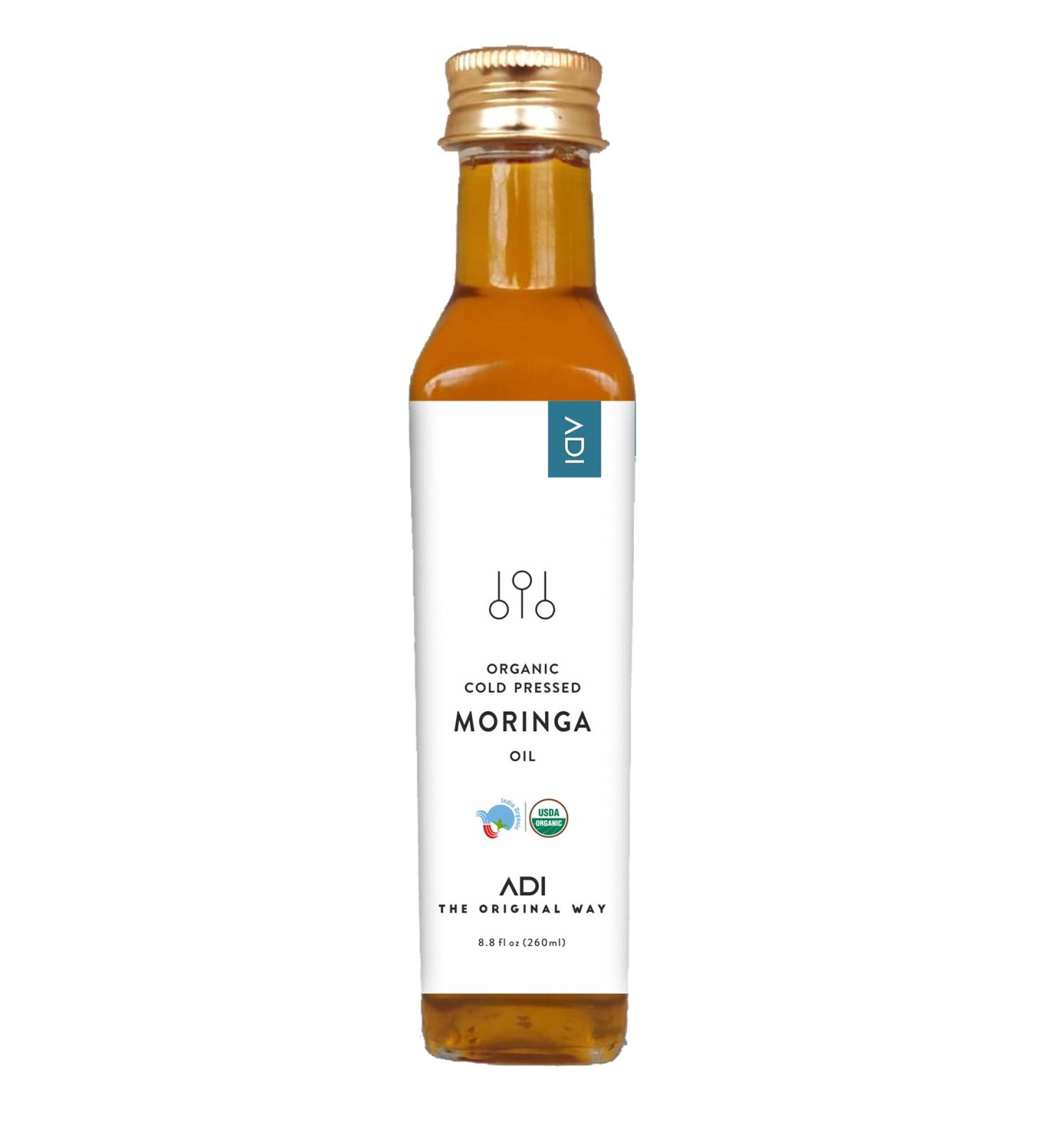 Buy ADI USDA Certified Organic Moringa Oleifera Oil for Hair Growth & Skin - 8.8 Fl oz | International Shipping Available - Buy Online on SooperMarket.com