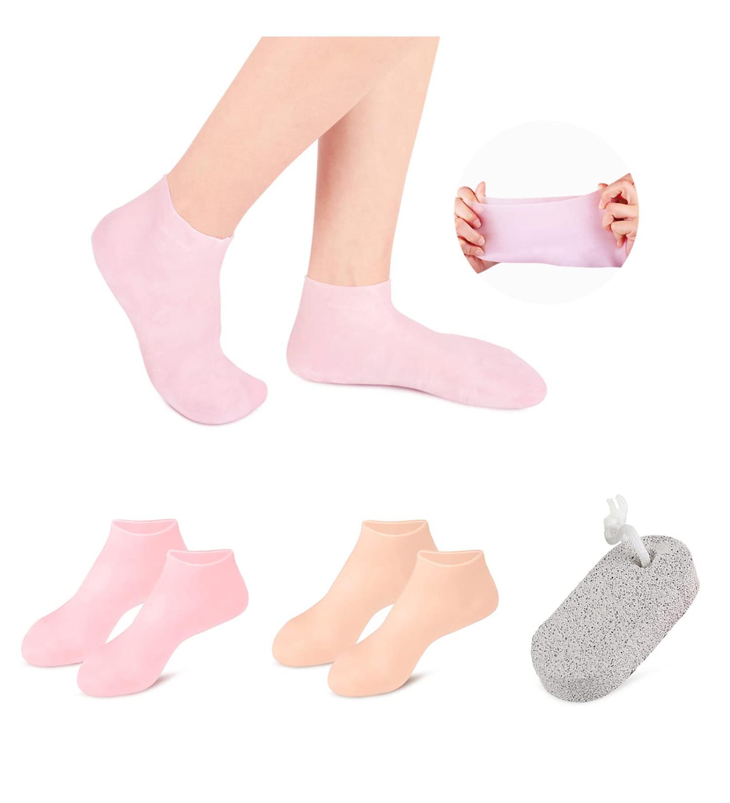 Moisturizing Gel Socks for Dry Cracked Feet | KVMDAZ Soft Spa Socks - International Shipping Available - Buy Online on SooperMarket.com