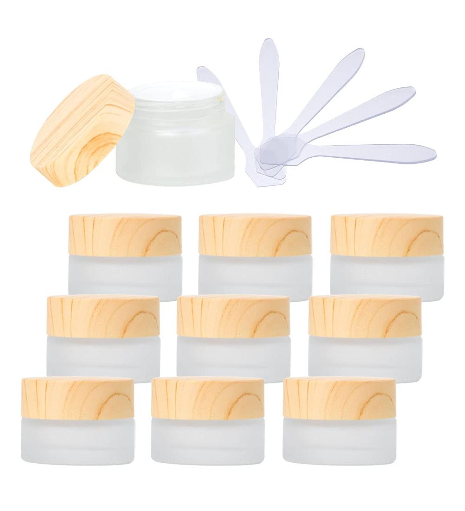 Zeoabsy 12-Pack Empty 5ml Matte Transparent Glass Cream Cans with Screw Lid - Ideal for Gels & Creams Perfect for Cosmetics - Buy Online on SooperMarket.com
