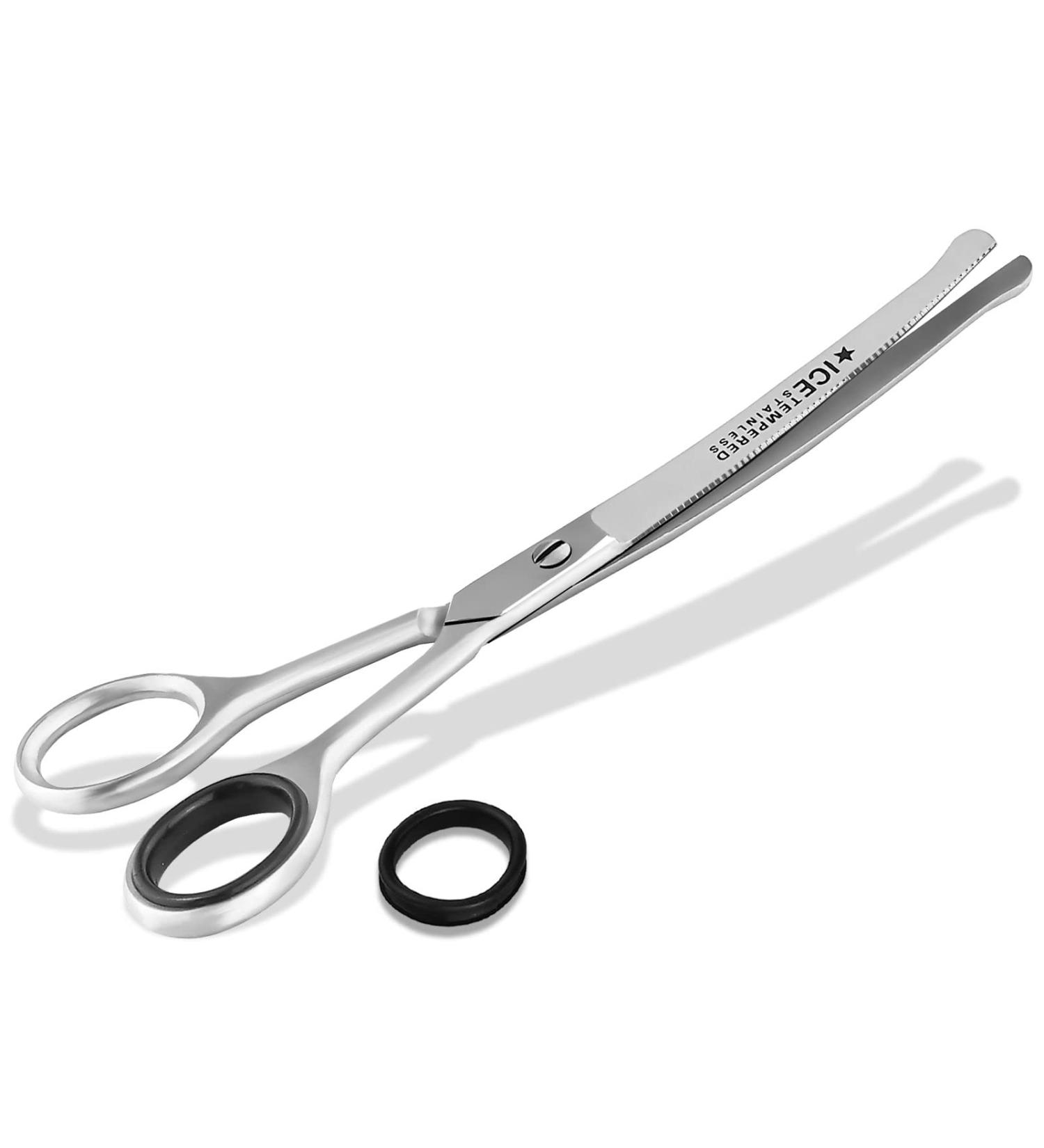 Premium Dog Hair Scissors - Curved Fur Scissors with Micro Toothed Blades for Precision Grooming - Buy Online on SooperMarket.com