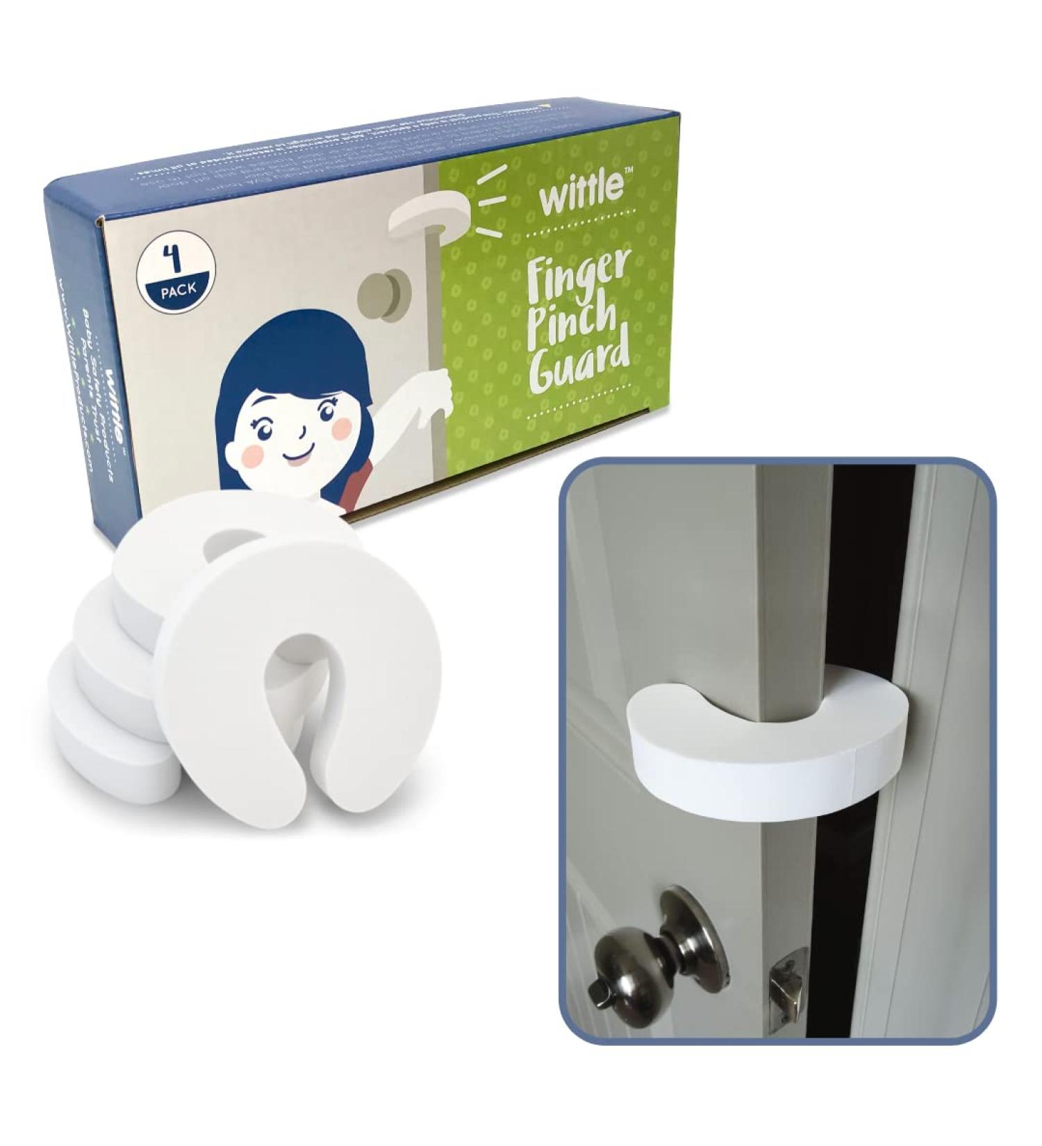Wittle Door Pinch Guard - 4pk | Baby Proofing Doors with Soft Foam Stopper | Prevent Finger Injuries & Locking Accidents | Child & Pet Safety - Buy Online on SooperMarket.com