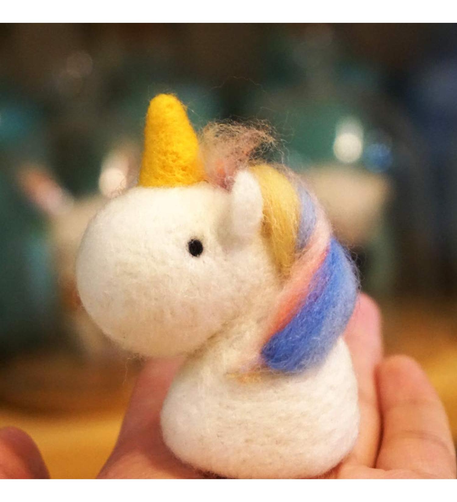 Wool Queen Unicorn Needle Felting Kit with Pure Queensland 70S Fine Wool, Foam Mat, Needles, Instructions & Videos - Ideal for Arts, Crafts & Beginners - Buy Online on SooperMarket.com