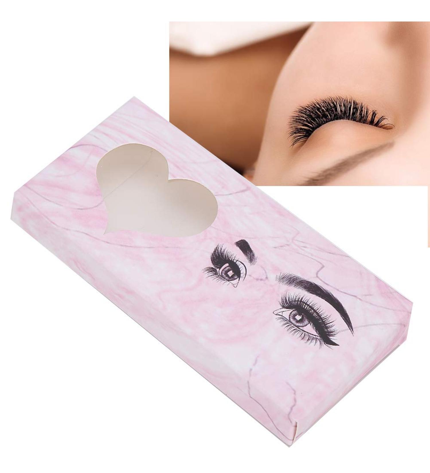 10Pcs False Eyelashes Box Eyelash Boxes Organizer Case Eyelash Adhesives (Pink heart-shaped window model) - Buy Online on SooperMarket.com