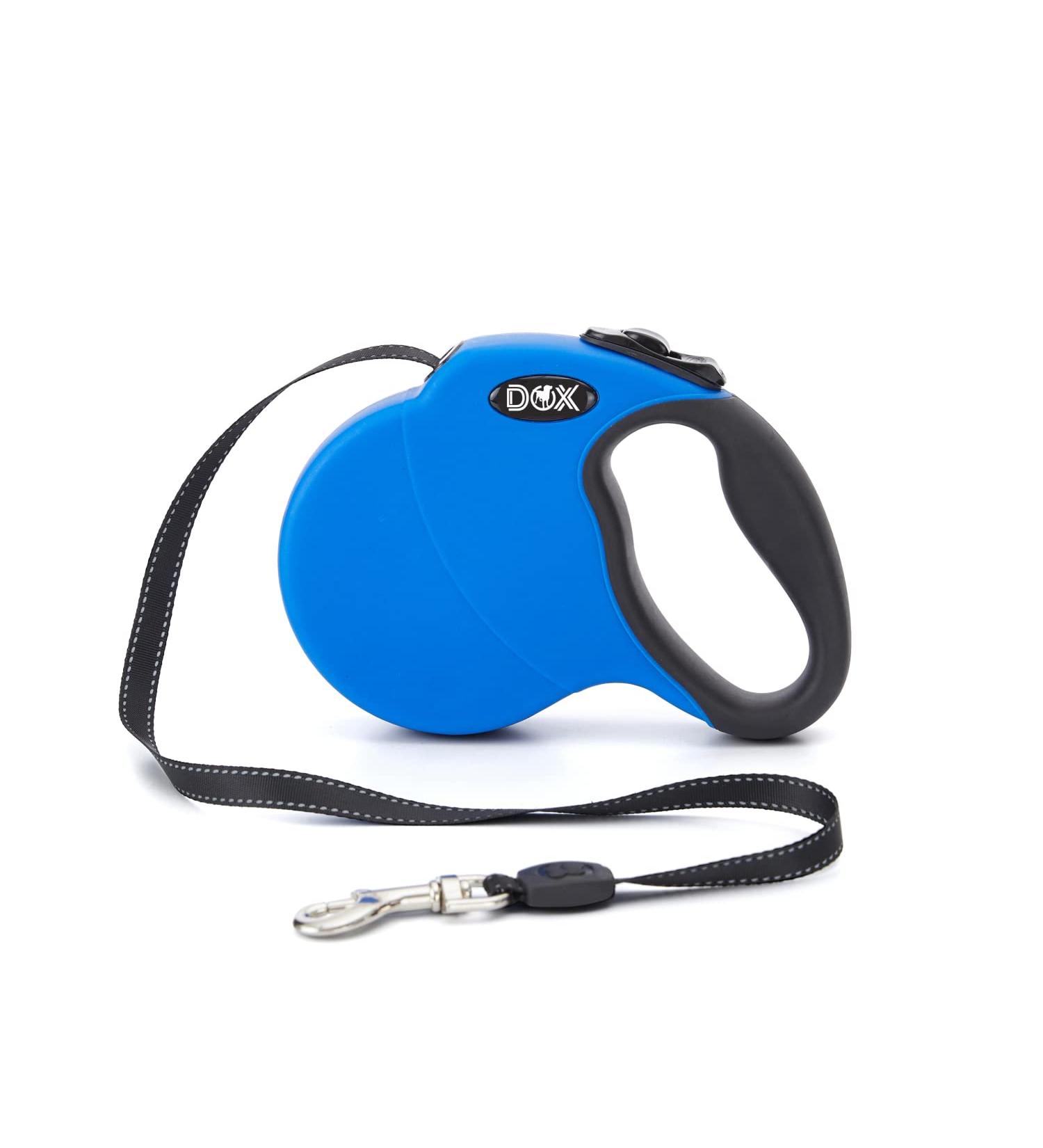Ddoxx Reflective Nylon Dog Leash - Bite-Proof & Stable Roll Lock System | 5m for Dogs Up to 20kg - Blue - Buy Online on SooperMarket.com