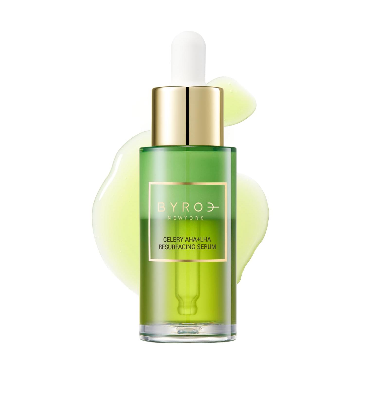 Byroe Exfoliating AHA Serum - Gentle Celery Resurfacing Serum for Acne-Prone Skin | Pore Minimizer with Vitamin 12 Complex & LHA | Vegan 30 ML - Shop Internationally - Buy Online on SooperMarket.com