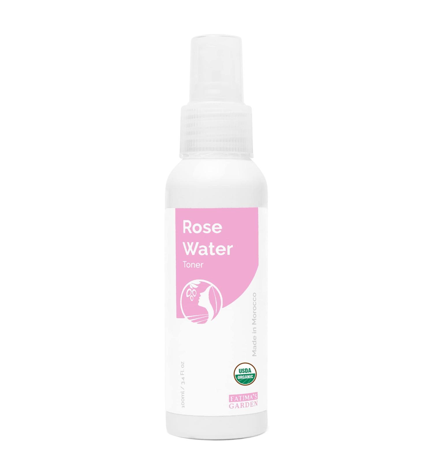 Fatima's Garden 100% Organic Rose Water Toner Spray - 3.4 Fl oz/100ml (Pack of 1) | ECOCERT & USDA Certified | For Face, Body, Hair | Vegan & Cruelty-Free - Buy Online on SooperMarket.com