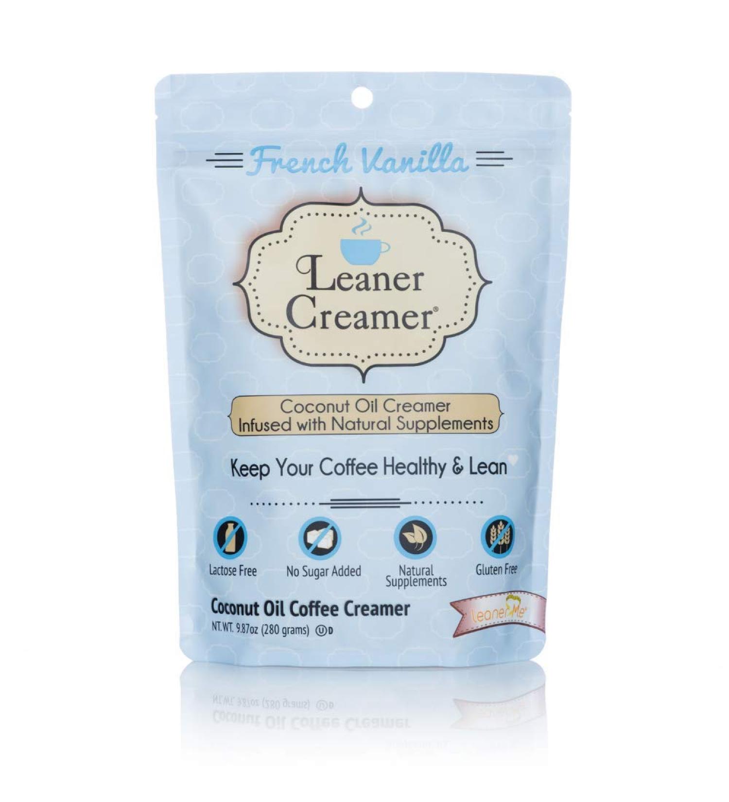 Leaner Creamer Coconut Oil Coffee Creamer - French Vanilla 9.87 oz | Healthy & Delicious - Buy Online on SooperMarket.com