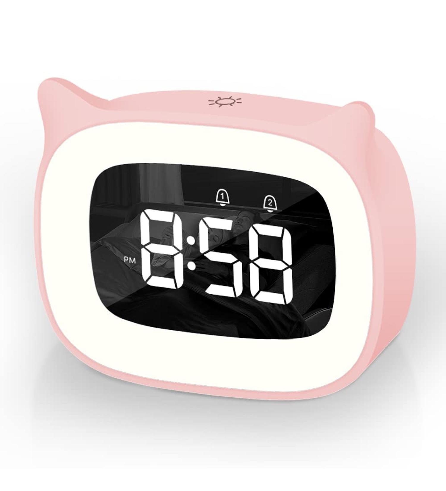 Buy Aoreun Digital Alarm Clock for Kids - Cute Cat Design Dual Alarm Night Light 18 Music 5 Brightness Modes - Perfect Children's Gift - Buy Online on SooperMarket.com