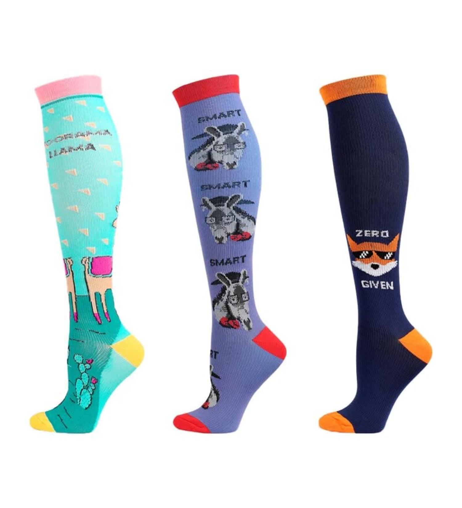 3 Pairs XXL Compression Socks for Varicose Vein, Diabetic, Sports - Men's & Women's (Color: Zh420, Size: XXL EUR 43-47) - Buy Online on SooperMarket.com