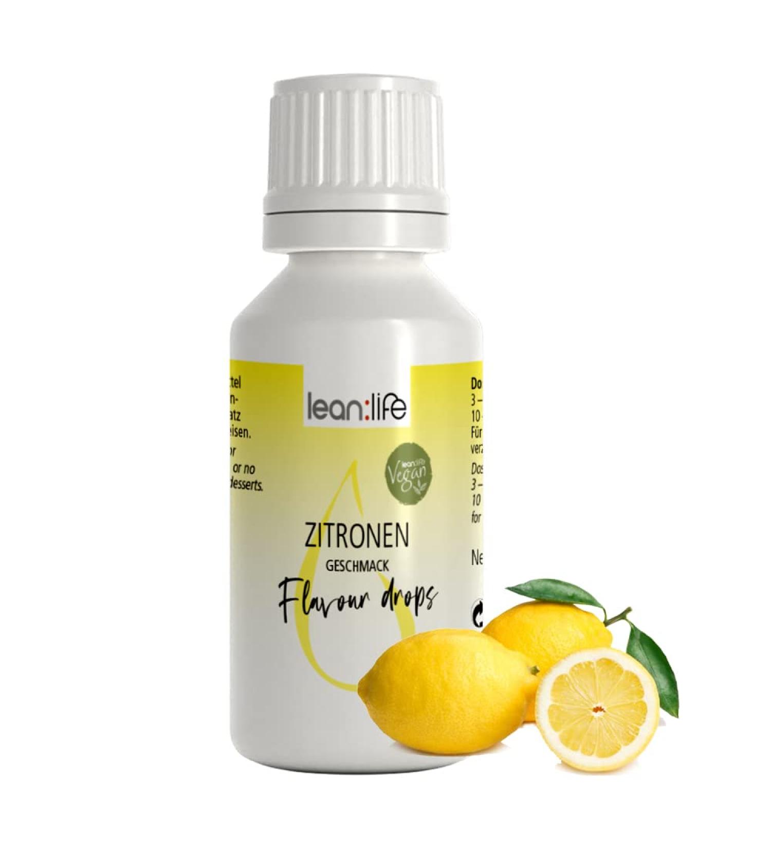 Lean:Life Lemon Flavour Drops 30ml - Sugar-Free & Low-Calorie Aroma for Food - Enhance Your Dishes! - Buy Online on SooperMarket.com