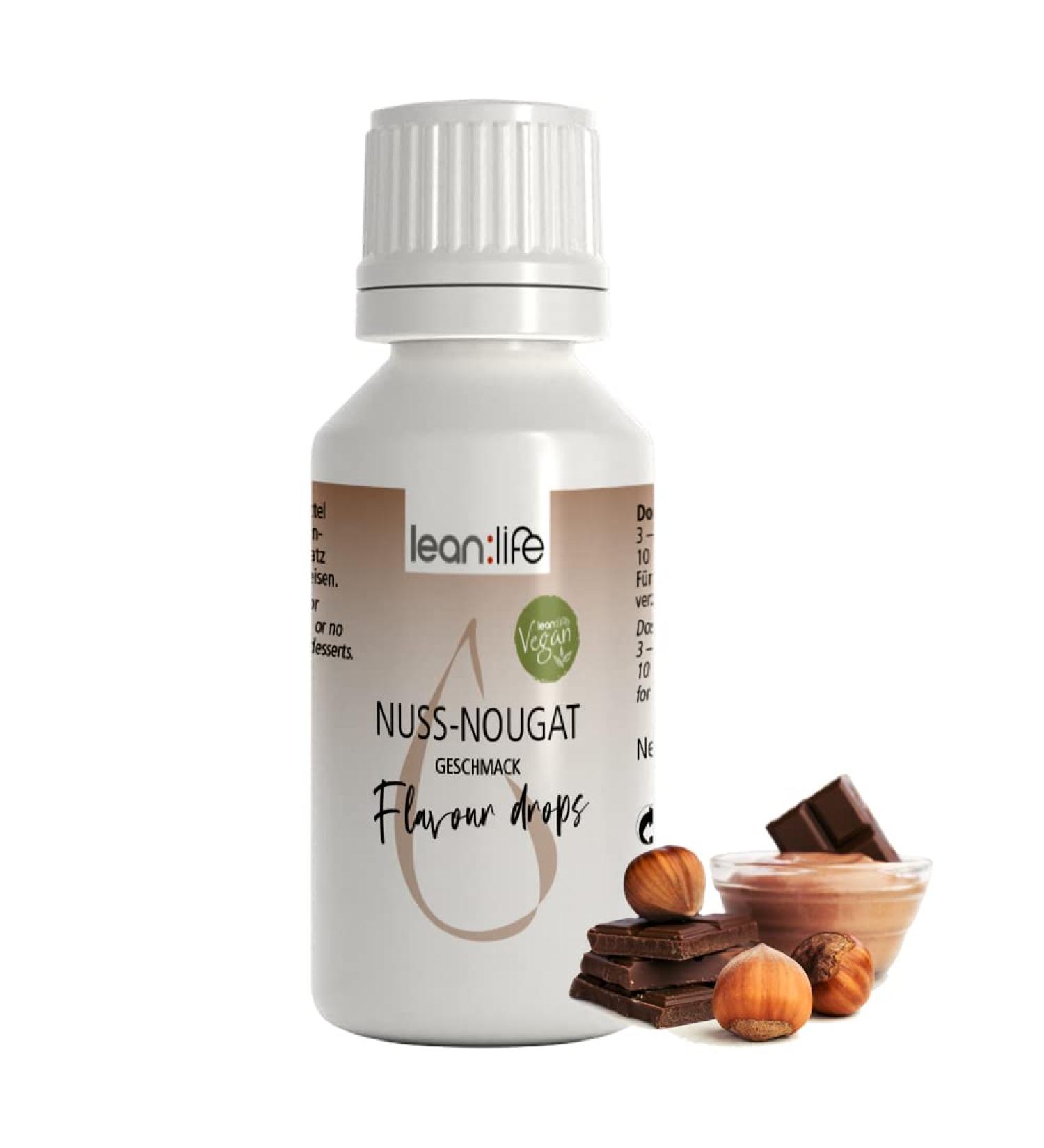 Buy Lean Life Nut Nougat Flavor Drops 30ml - Sugar-Free & Low-Calorie Aroma for Food - International Shipping Available - Buy Online on SooperMarket.com