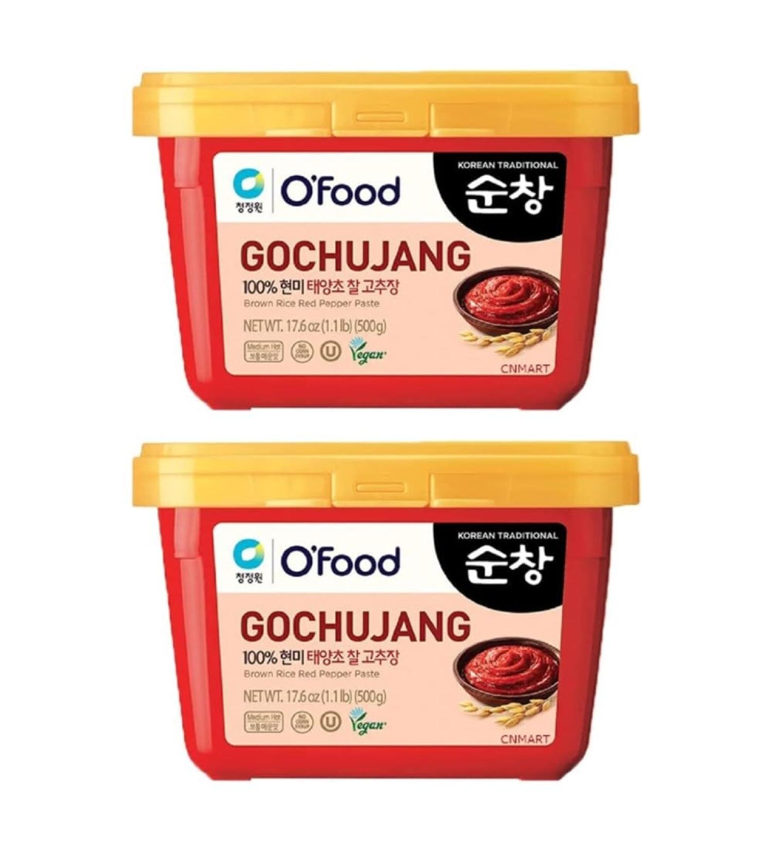 O Food Gochujang Korean Traditional Brown Rice Red Pepper Hot Chilli Paste 500g (Pack of 2) by CNMART - Buy Online on SooperMarket.com
