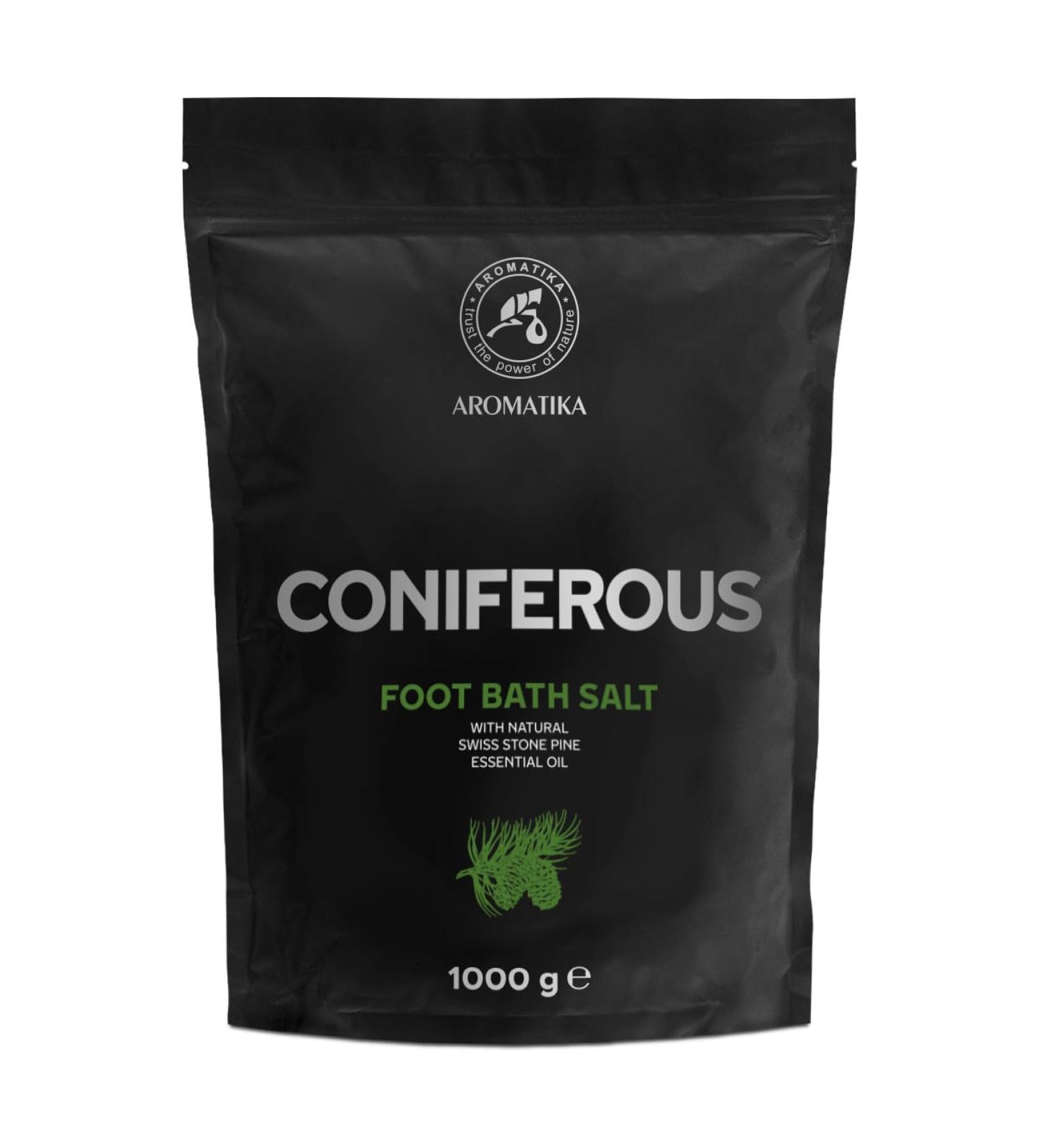 Foot Bath Salt Coniferous 35Oz | Natural Sea Salt & Swiss Stone Pine Oil | Relaxing Foot Care & Aromatherapy for Tired Feet - Buy Online on SooperMarket.com