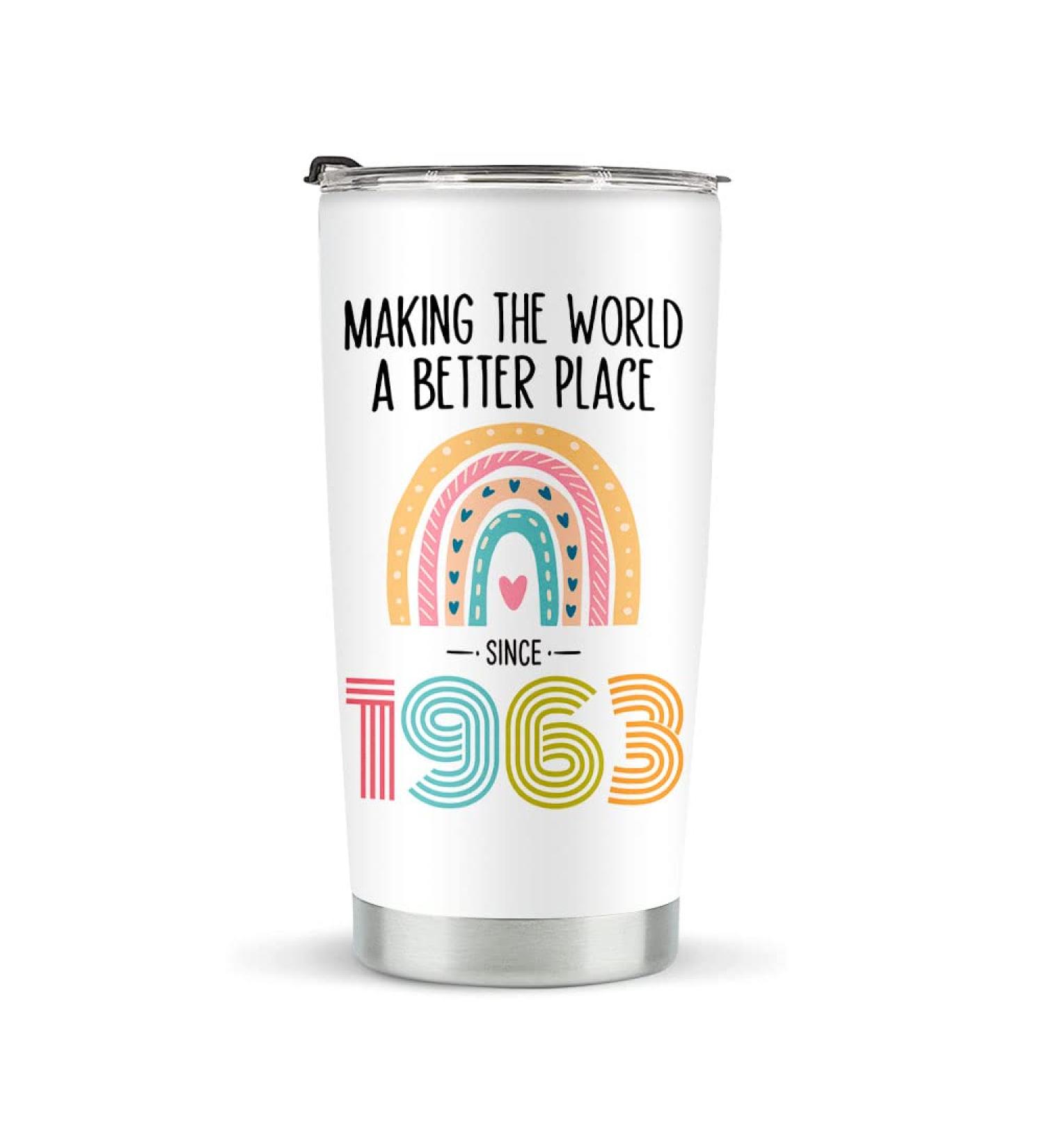 60th Birthday Gifts for Women | 20 oz Stainless Steel Vacuum Insulated Tumbler | 1963 Birthday Gift Ideas - Buy Online on SooperMarket.com