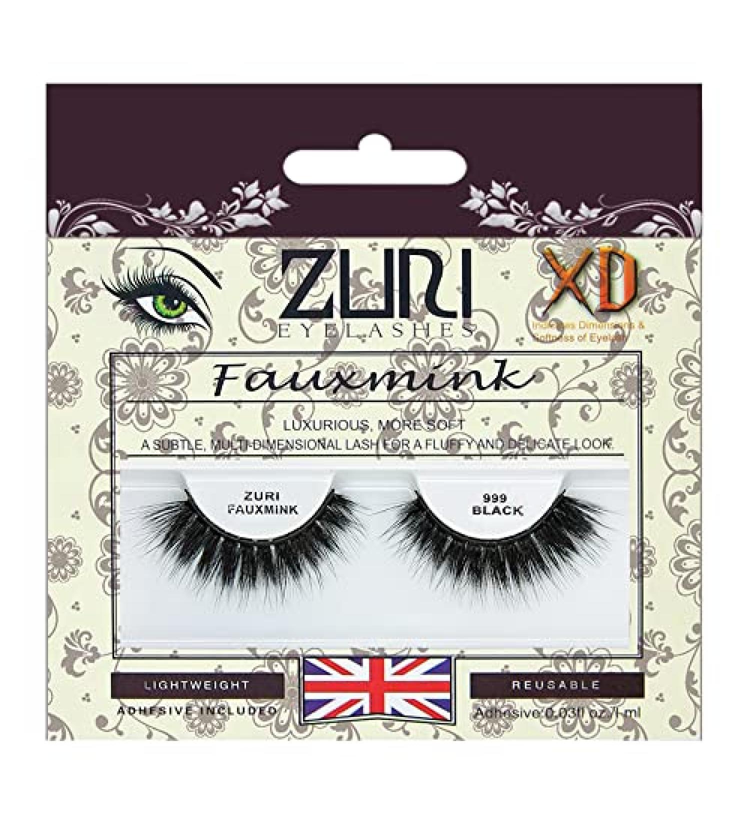 ZURI Fauxmink False Eyelashes | XD/8D X-Dimensional Natural False Lashes | False Eyelashes Natural Look | Thick Eyelashes With Lash Applicator | Natural Eyelashes with Glue | Mink Eyelashes Style #999 - Buy Online on SooperMarket.com