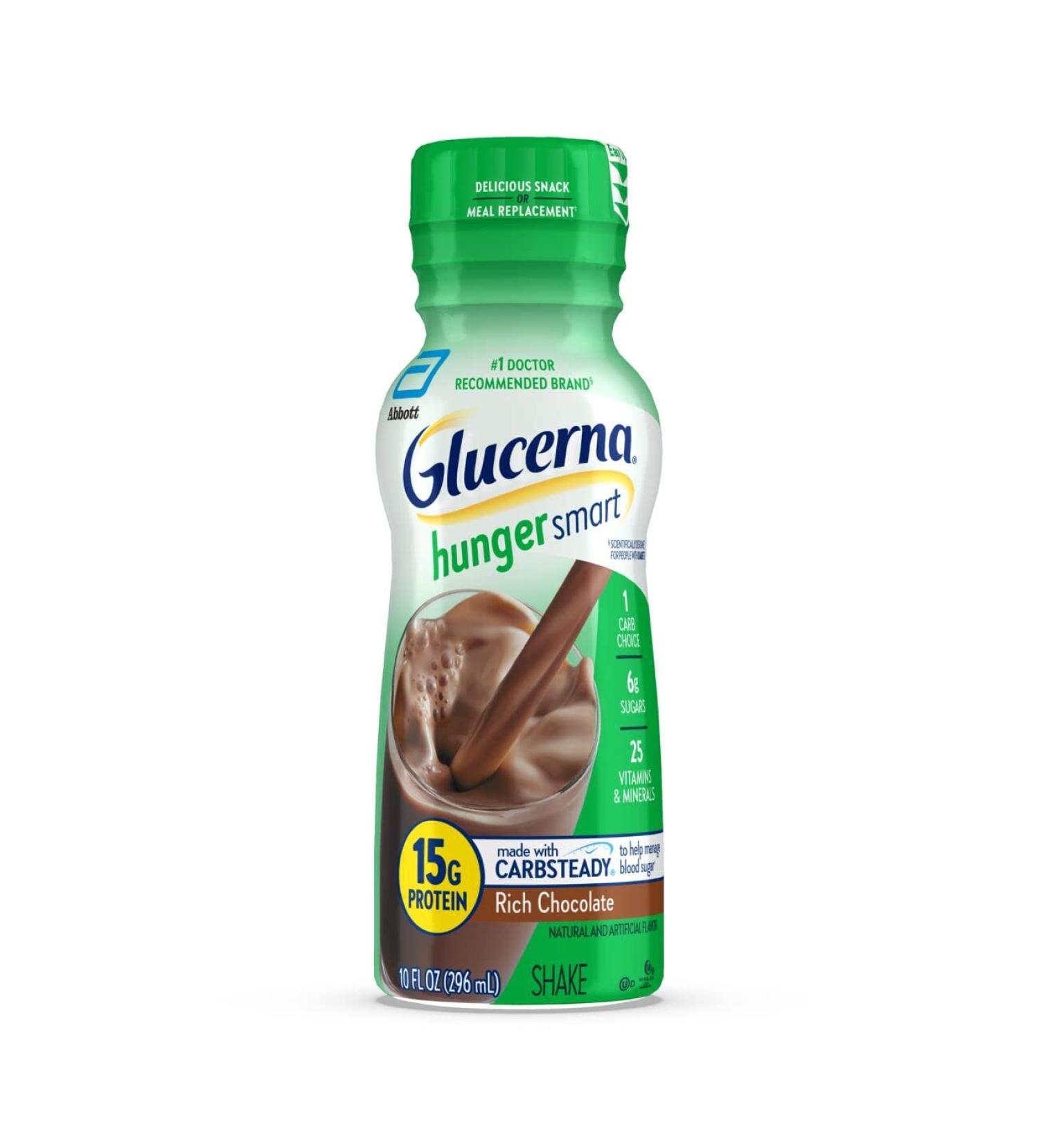 Glucerna Hunger Smart Shake Rich Chocolate 10 Ounce Bottles 12 count - Buy Online on SooperMarket.com