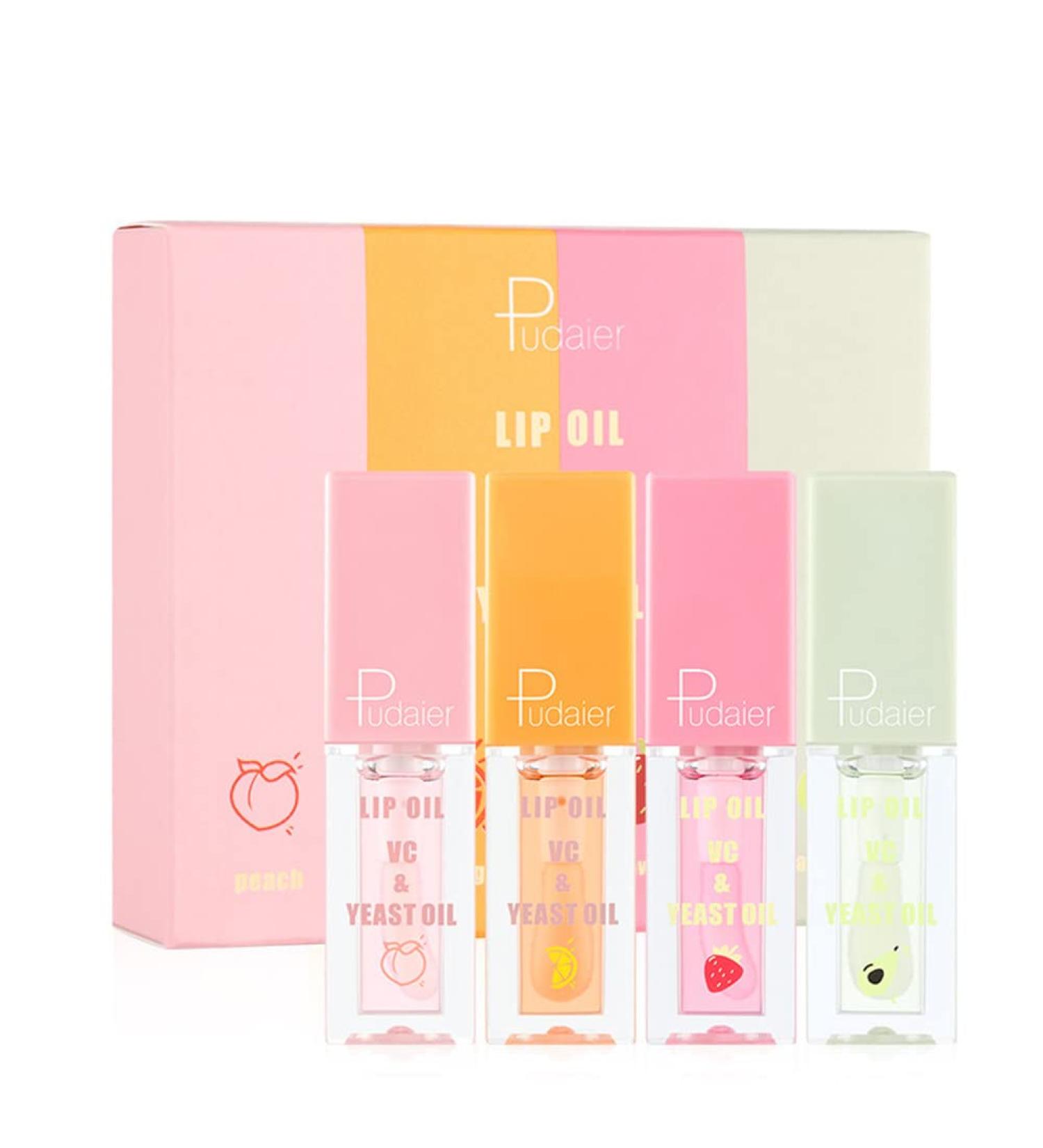 Hydrating Lip Glow Oil Set for Moisturizing and Plumping Lips - Fruit Extract Infused Lip Gloss for Dry Lip Care - Buy Online on SooperMarket.com