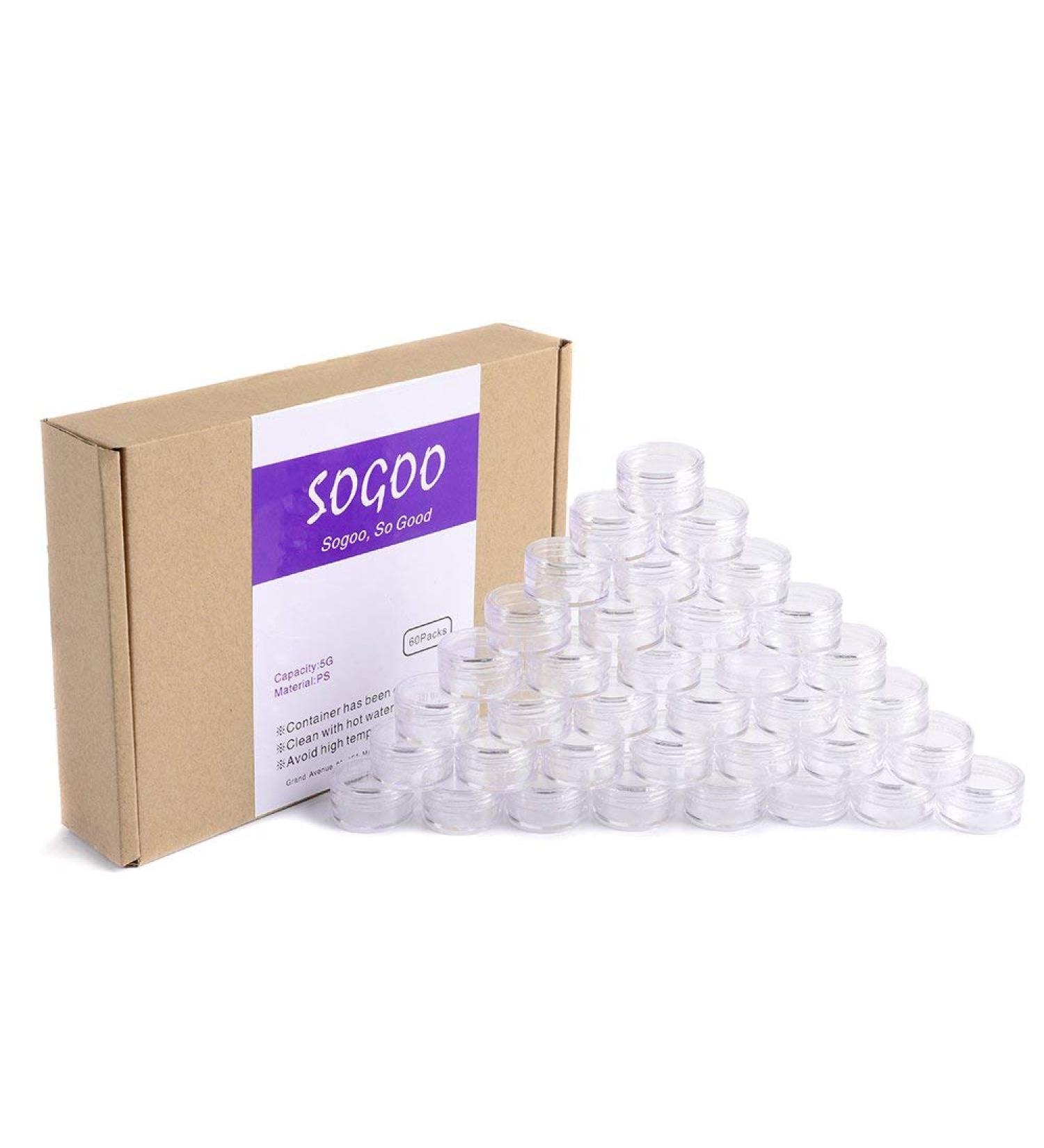 120 Empty 5g Plastic Cosmetic Sample Jars with Lids - Clear Pots for Makeup, Nails, Jewelry - 120 Count Pack - Buy Online on SooperMarket.com