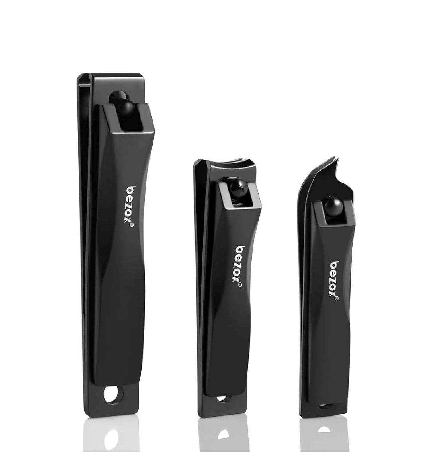 BEZOX Nail Clippers Set Heavy Duty Stainless Steel Toenail Clippers for Thick Nails - Curved and Straight Blade Cutters for Precise Nail Shaping and Cuticle Trimming - Buy Online on SooperMarket.com