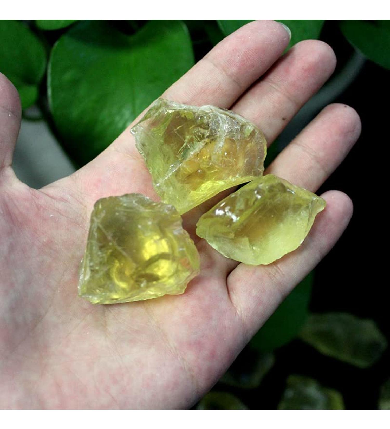Crystal Hole 50G Natural Raw Yellow Citrine Quartz Crystal Rough Stone Specimen Crystal Love Natural Stones and Minerals Fish Tank Crystal Hole - Buy Online on SooperMarket.com