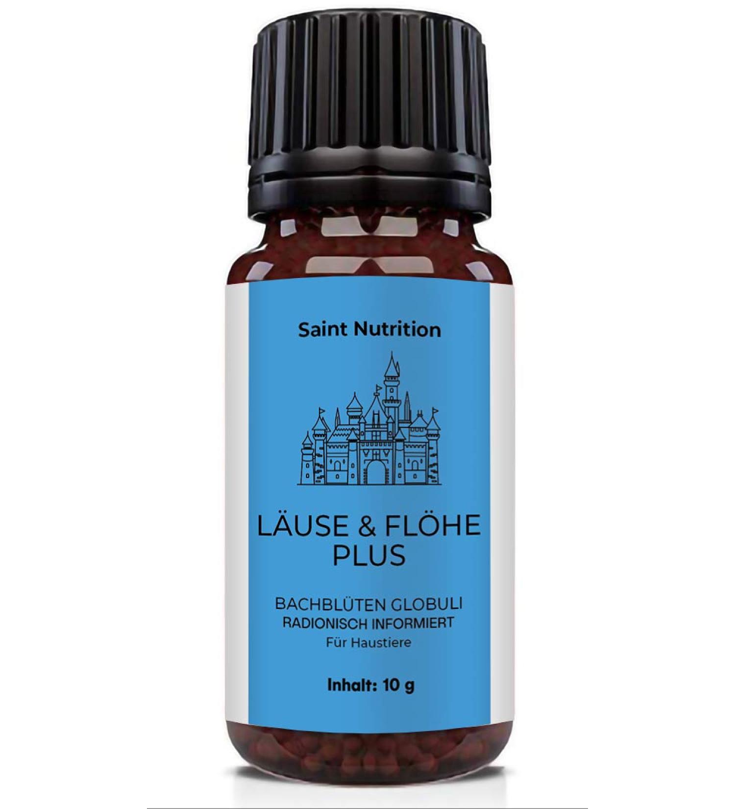 Saint Nutrition Lice & Fleas Plus Globules - Natural Remedy for Cats & Dogs | Homeopathic Solution with Bach Flowers | 10g - Buy Online on SooperMarket.com