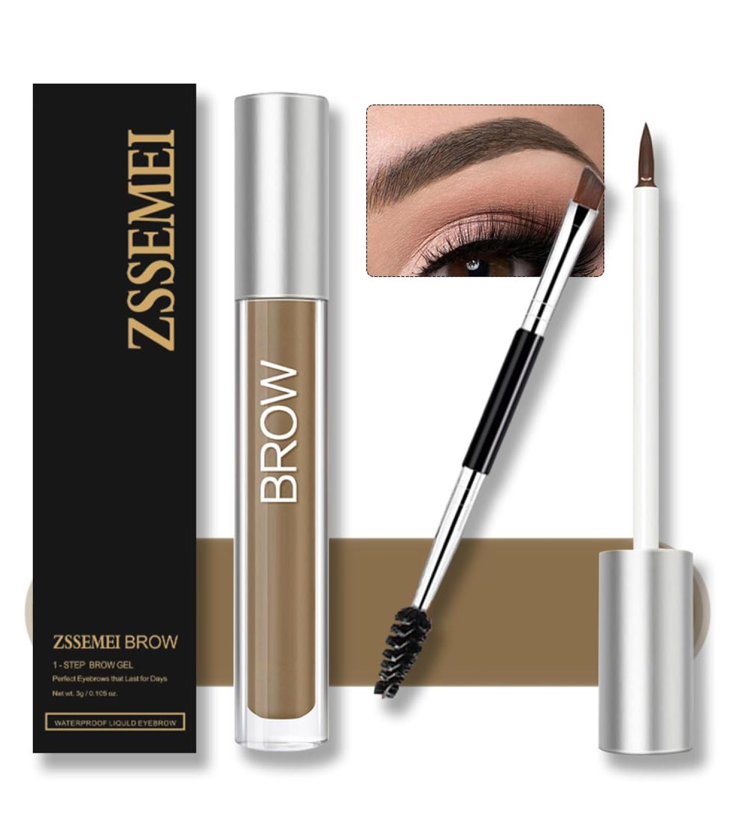 Shop Waterproof Eyebrow Gel - Long-Lasting Semi-Permanent Tinted Makeup & Brush Set in Brunette - Buy Online on SooperMarket.com