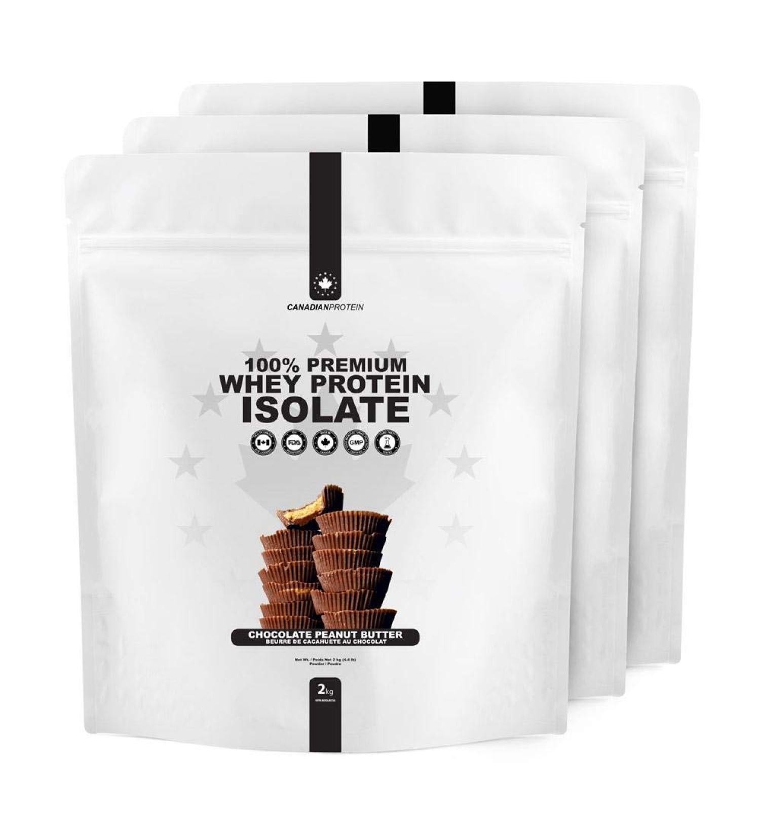 Canadian Protein 100% Whey Isolate 29g of Protein | 6 kg of Chocolate Peanut Butter Flavoured Protein Powder Rich in BCAA Amino Acids - Buy Online on SooperMarket.com
