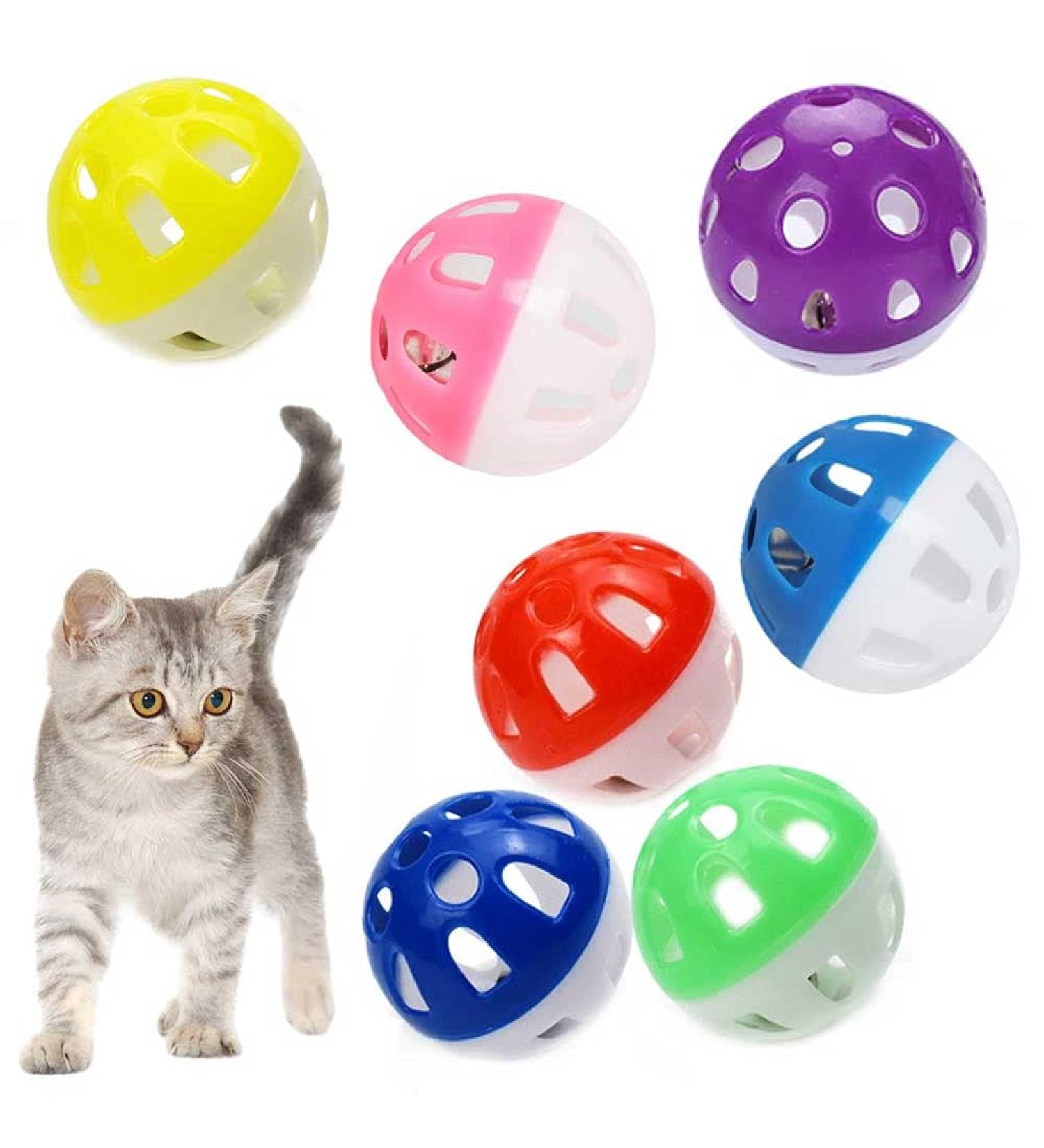 Voviggol 12 Pack Cat Toys - 4cm Bell Balls for Kittens & Cats | Durable Plastic Pet Toys - Buy Online on SooperMarket.com