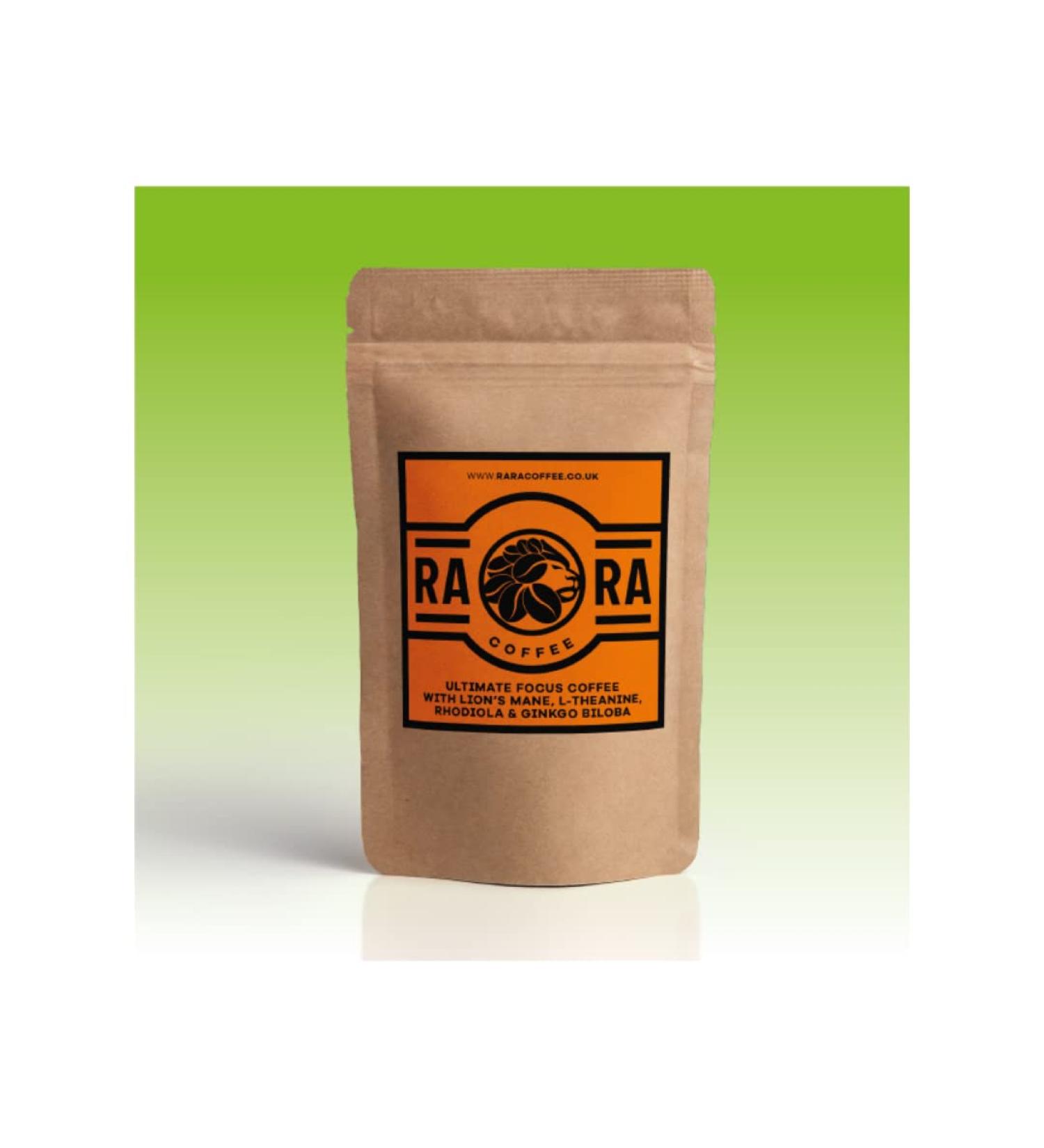RARA COFFEE Ultimate Focus Coffee - 50g - Arabica Instant Coffee blend with Lion's Mane L-Theanine Rhodiola & Ginkgo Biloba (20 servings) - Buy Online on SooperMarket.com