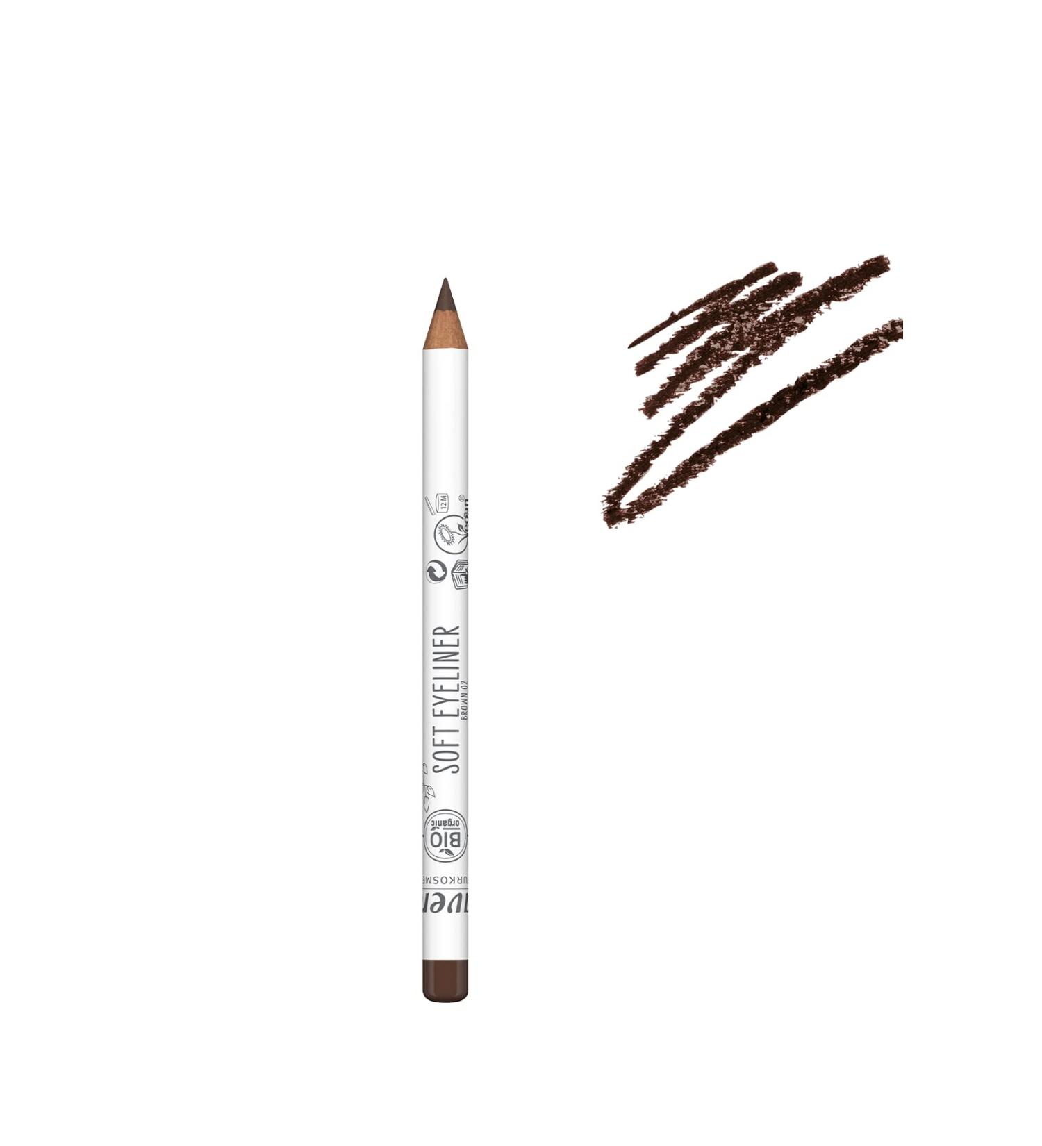Lavera Soft Eyeliner - Brown 02 - Natural Cosmetics - Comfortable Application - Free of Silicones - Free of Mineral Oil - Vegan - Bio -Jojoba l & Bio -Sonnenlumen l - 1.14g Brown 02 1 piece (1 Pack)