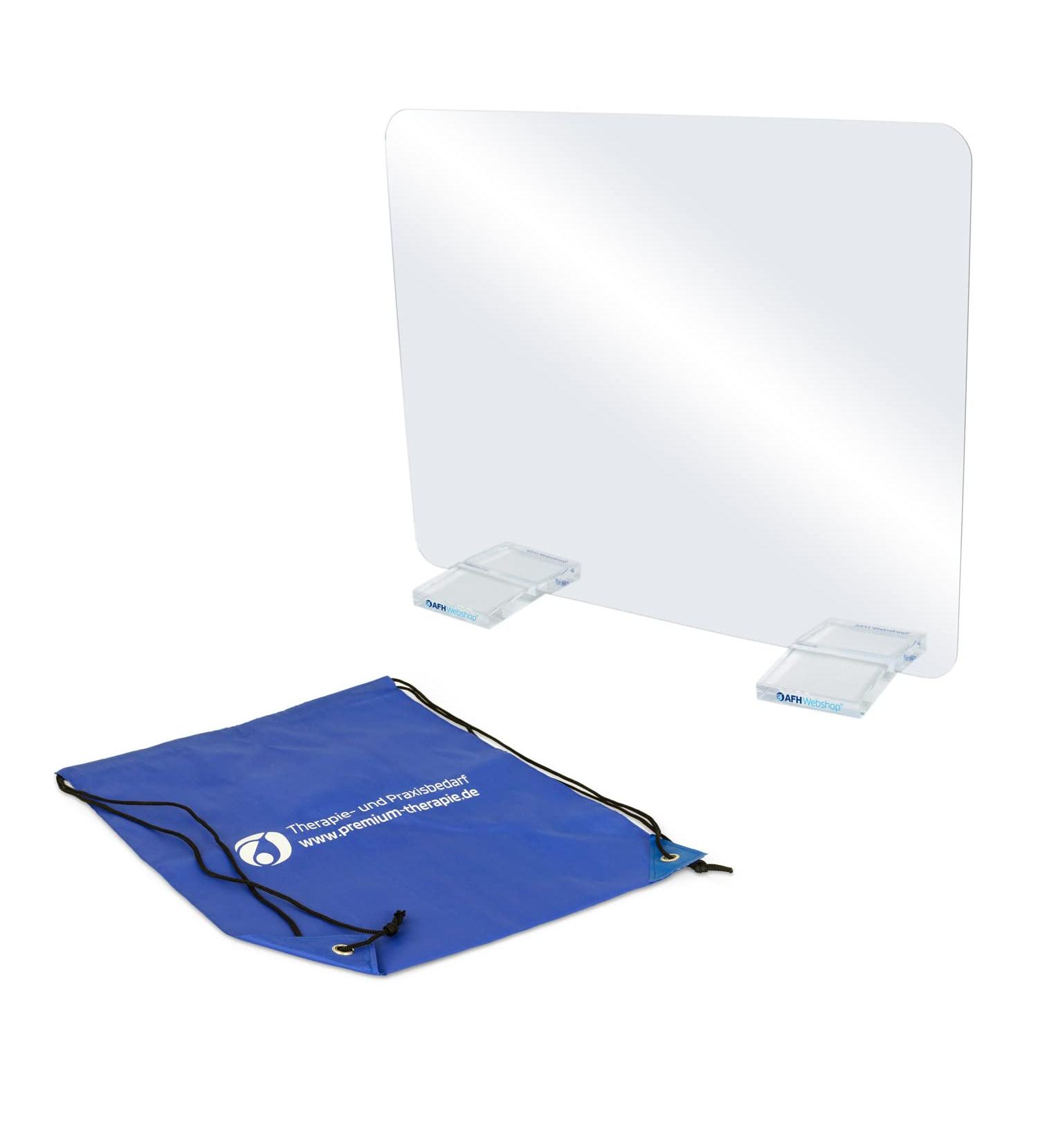 AFH-Webshop T-Spiegel Premium | Medium | 49.5 cm x 38.5 cm | Mirror (feet: transparent | without picture cards) | including carrying bag