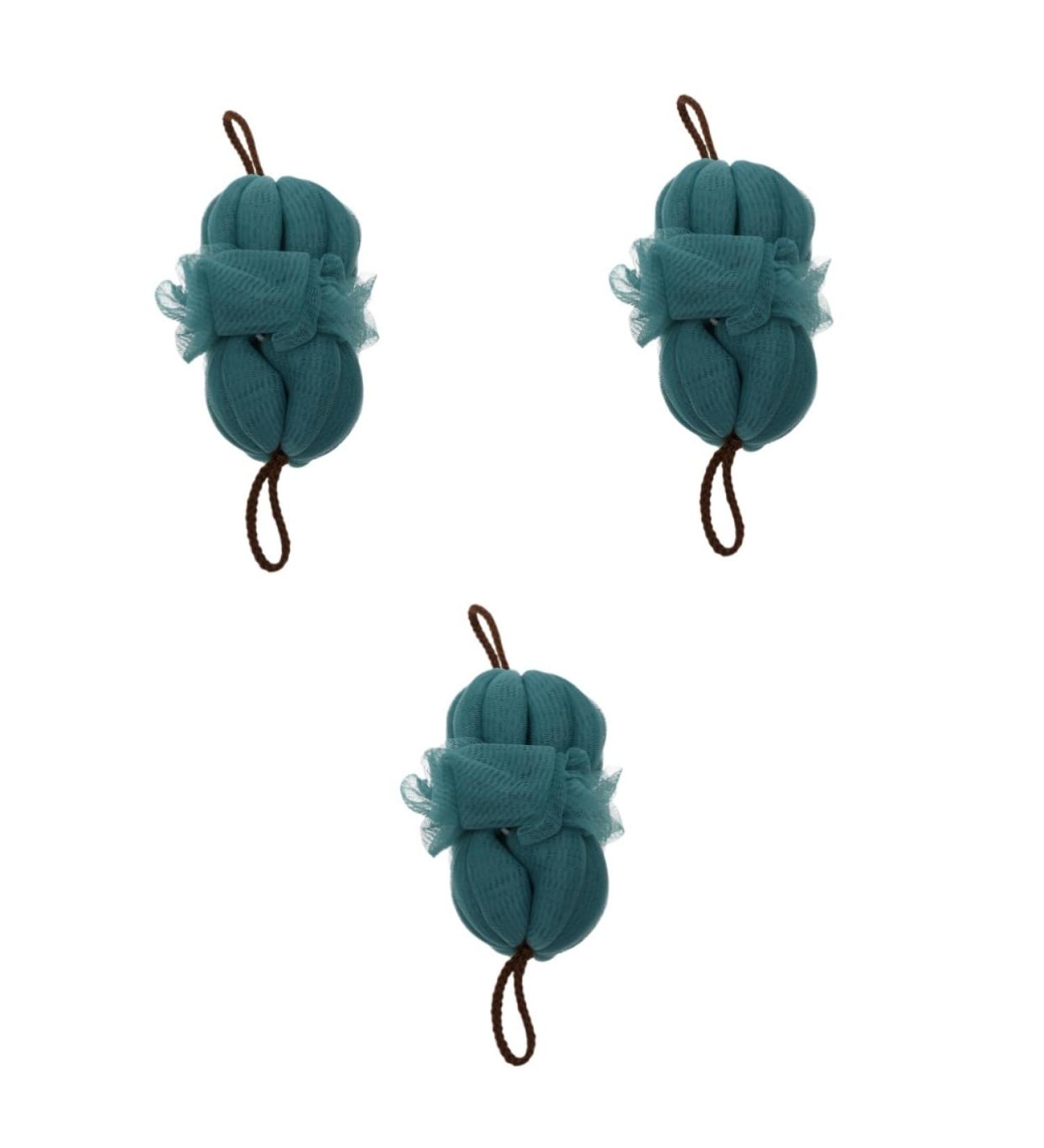 3 Pcs Scrub Bath Ball - Tensile Bath Flower Shower Brush & Towel | Body Exfoliation - 6cm - Buy Online on SooperMarket.com