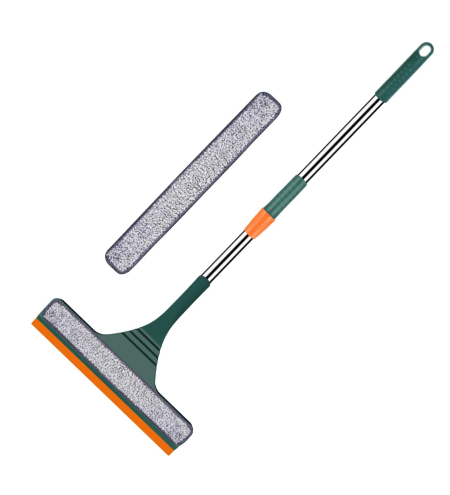 Window Glass Wiper | Adjustable Length Mirror Cleaner Tool | Window Cleaning Tool Reusable Glass Washing Equipment with Extension Handle Window Shower Cleaning Tool for Mirror Green - Buy Online on SooperMarket.com