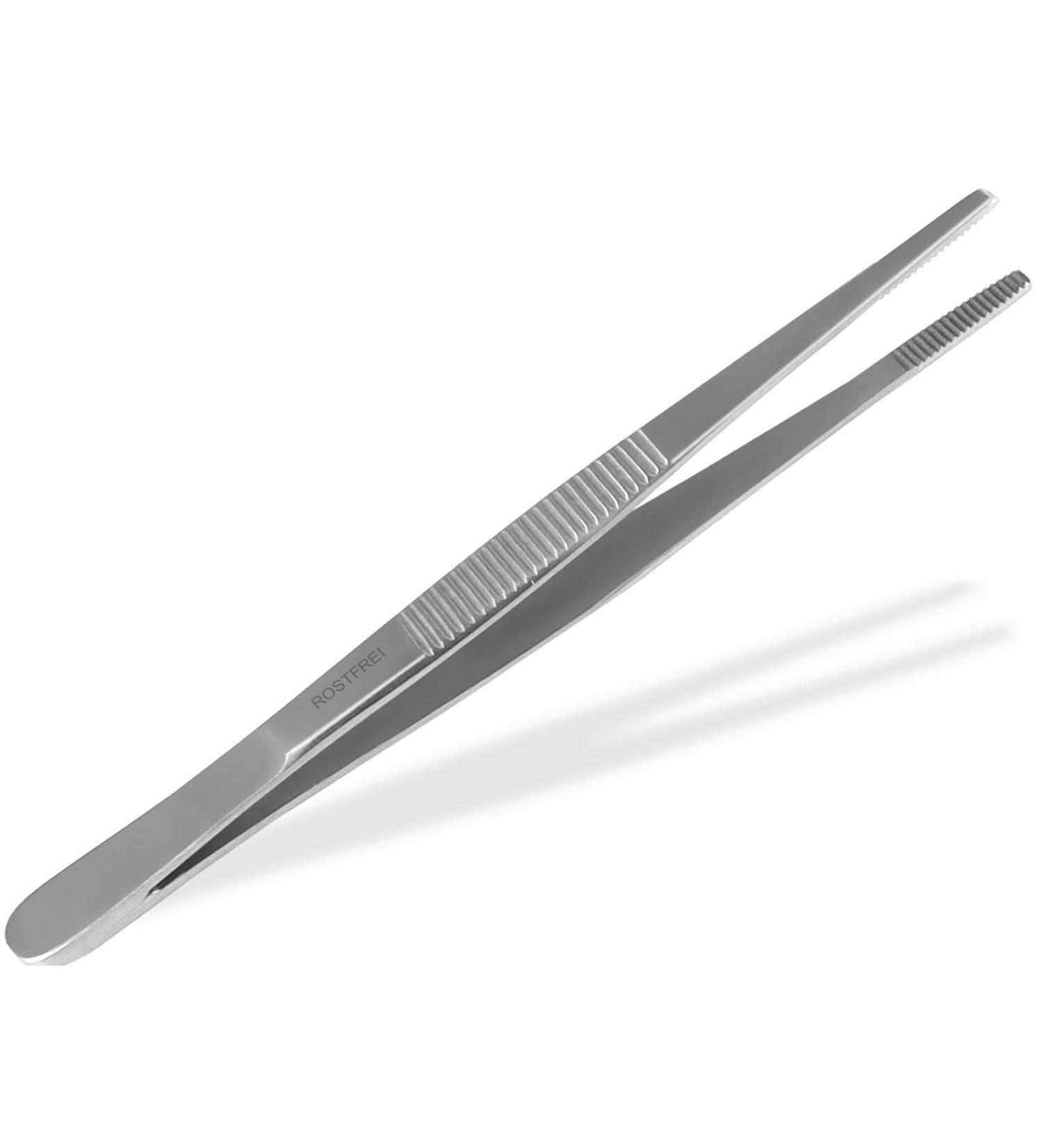 Professional Stainless Steel Straight Anatomical Tweezers 9.0 cm Precision Tools for Beauty & Medical Use | International Shipping Available - Buy Online on SooperMarket.com