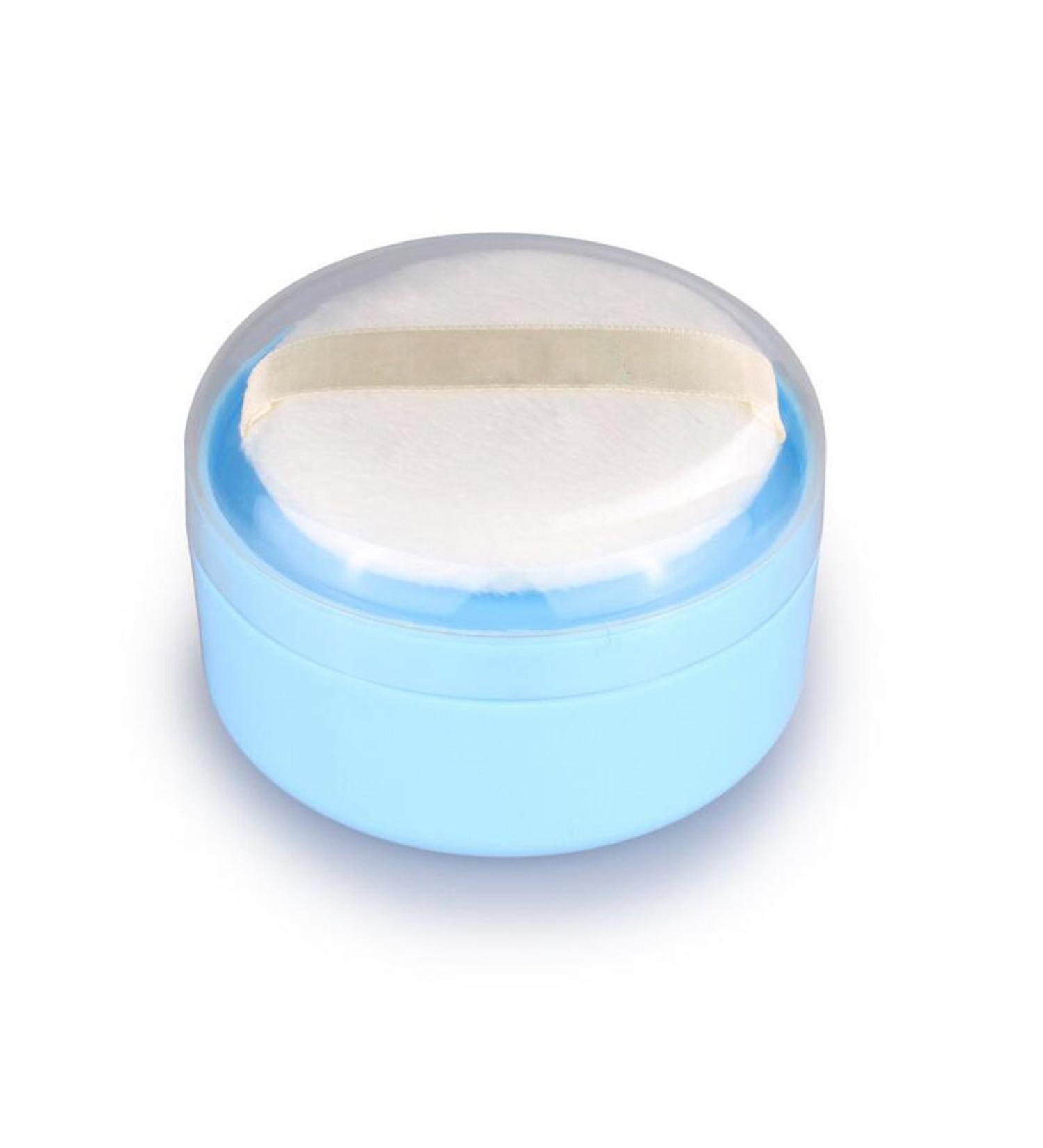 Buy Plastic Powder Puff Portable Container with Strainer & Lint Puff Perfect for Home & Travel Blue 1 Pack - Buy Online on SooperMarket.com
