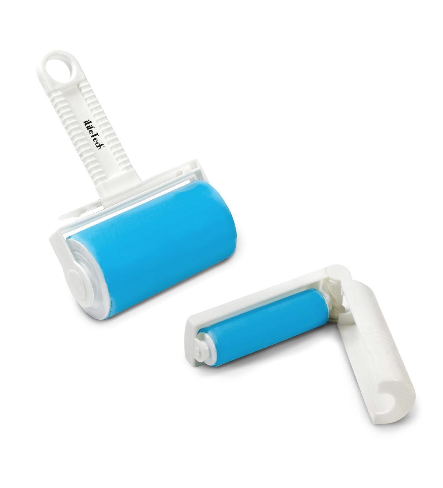 iLifeTech Reusable Lint Roller Sticky Lint Brush for Dog Cat Hair Remover Washable Sticky Roller for Clothes Carpets - Medium Size 2 Piece Set Blue - Buy Online on SooperMarket.com